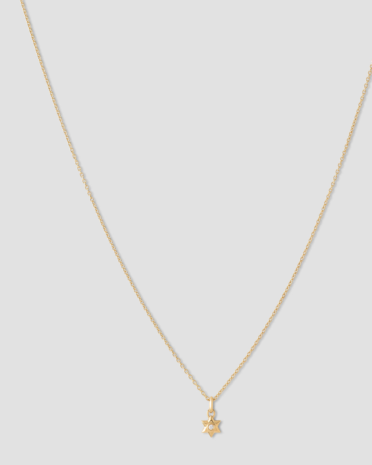 Star Of David Necklace gold charm - close-up detail | charm necklaces