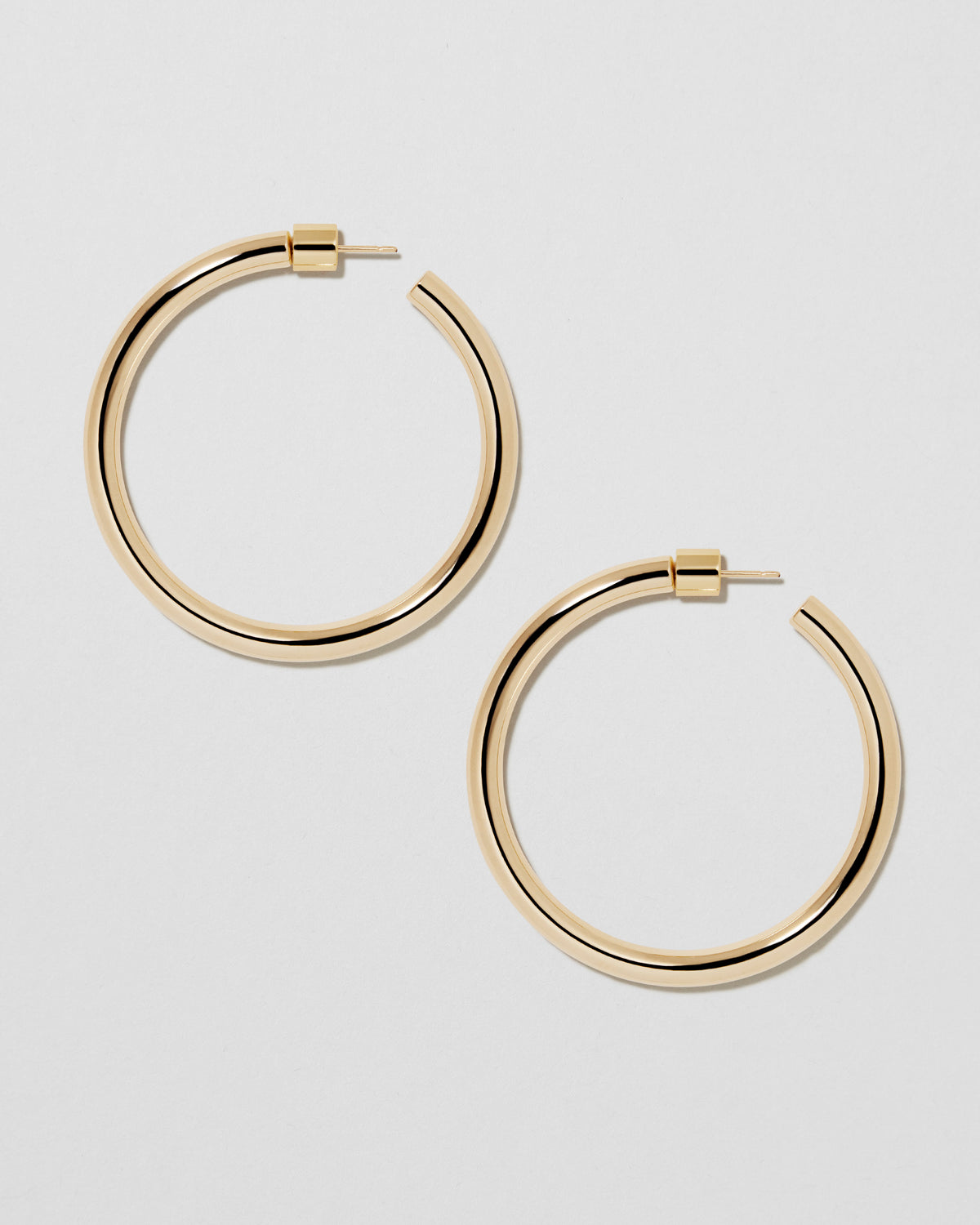 1.5" Lilly Baby Hoops earring - styled on model | gold hoop earrings
