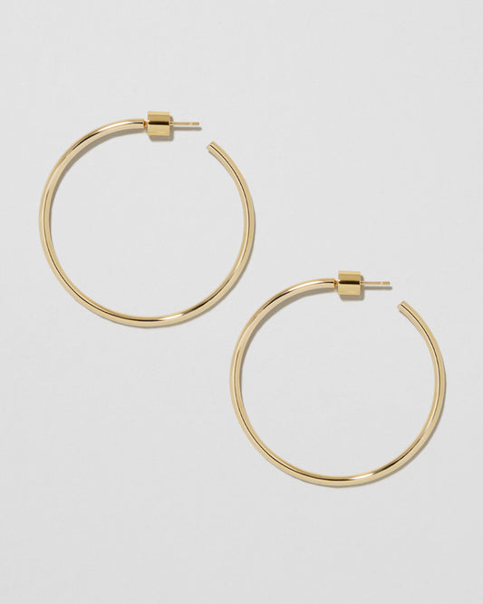 Jennifer Fisher - 1.5'' Thread Baby Hoops - Yellow Gold