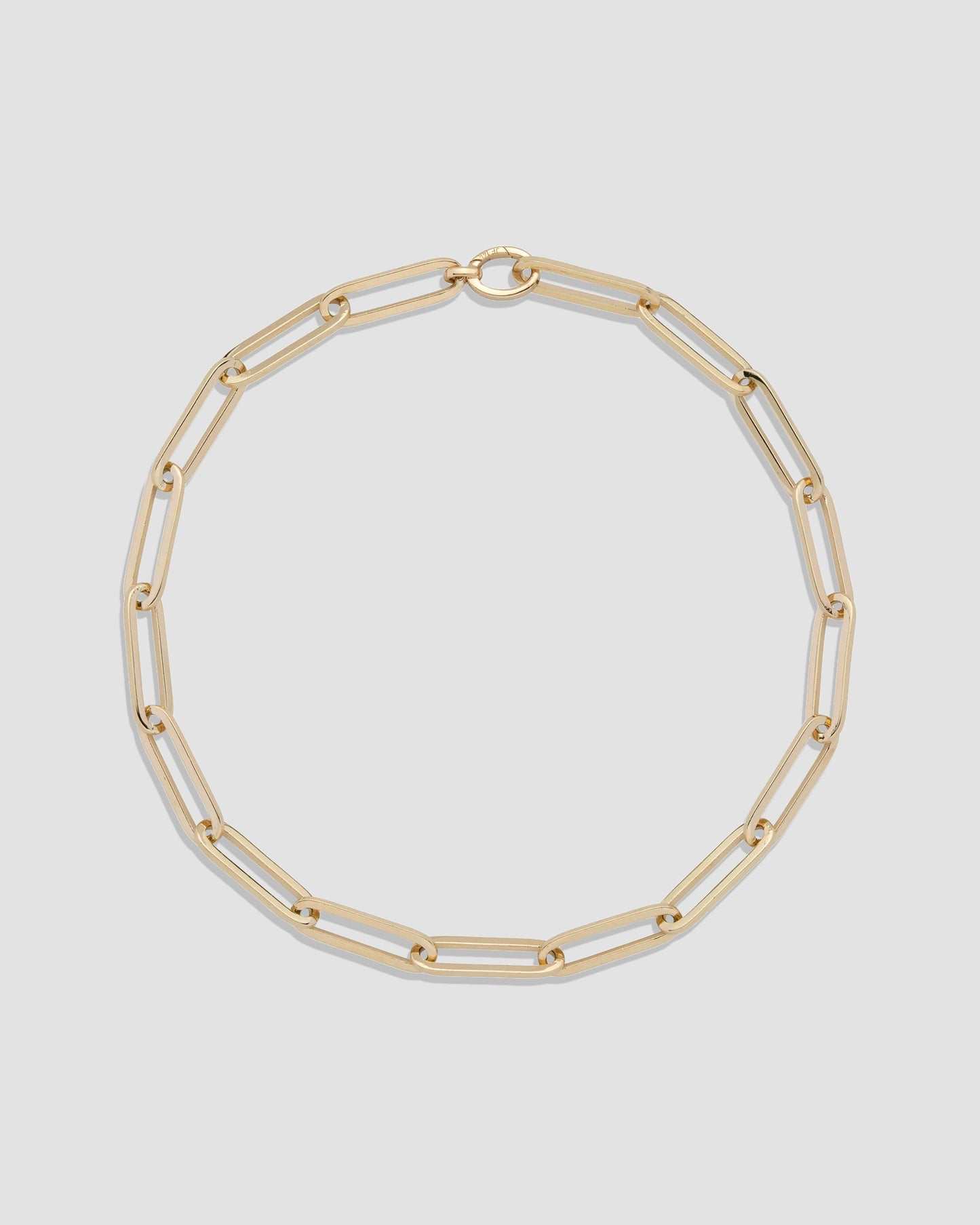 Large Long Link Chain Anklet in 14K Gold