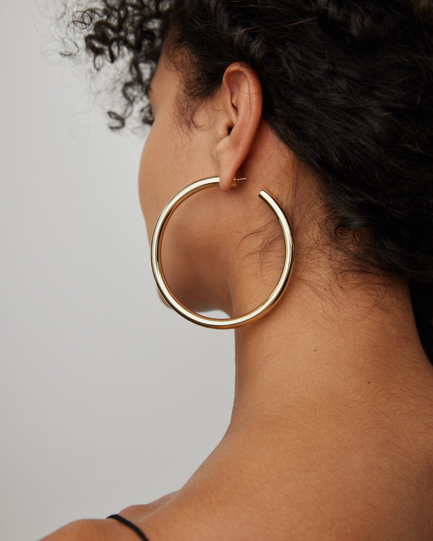 Jennifer Fisher - 2.5'' Natasha Hoops on model - Yellow Gold