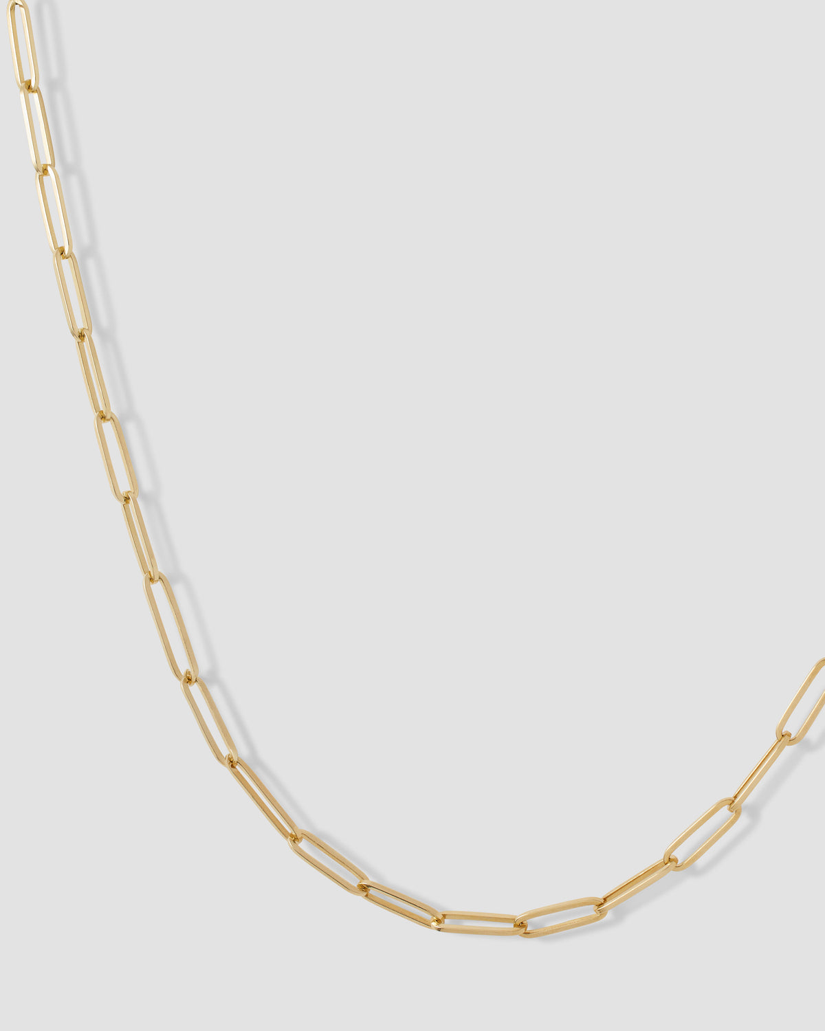 Large Long Link with Circle Push Clasp necklace - worn look | 18k gold chain