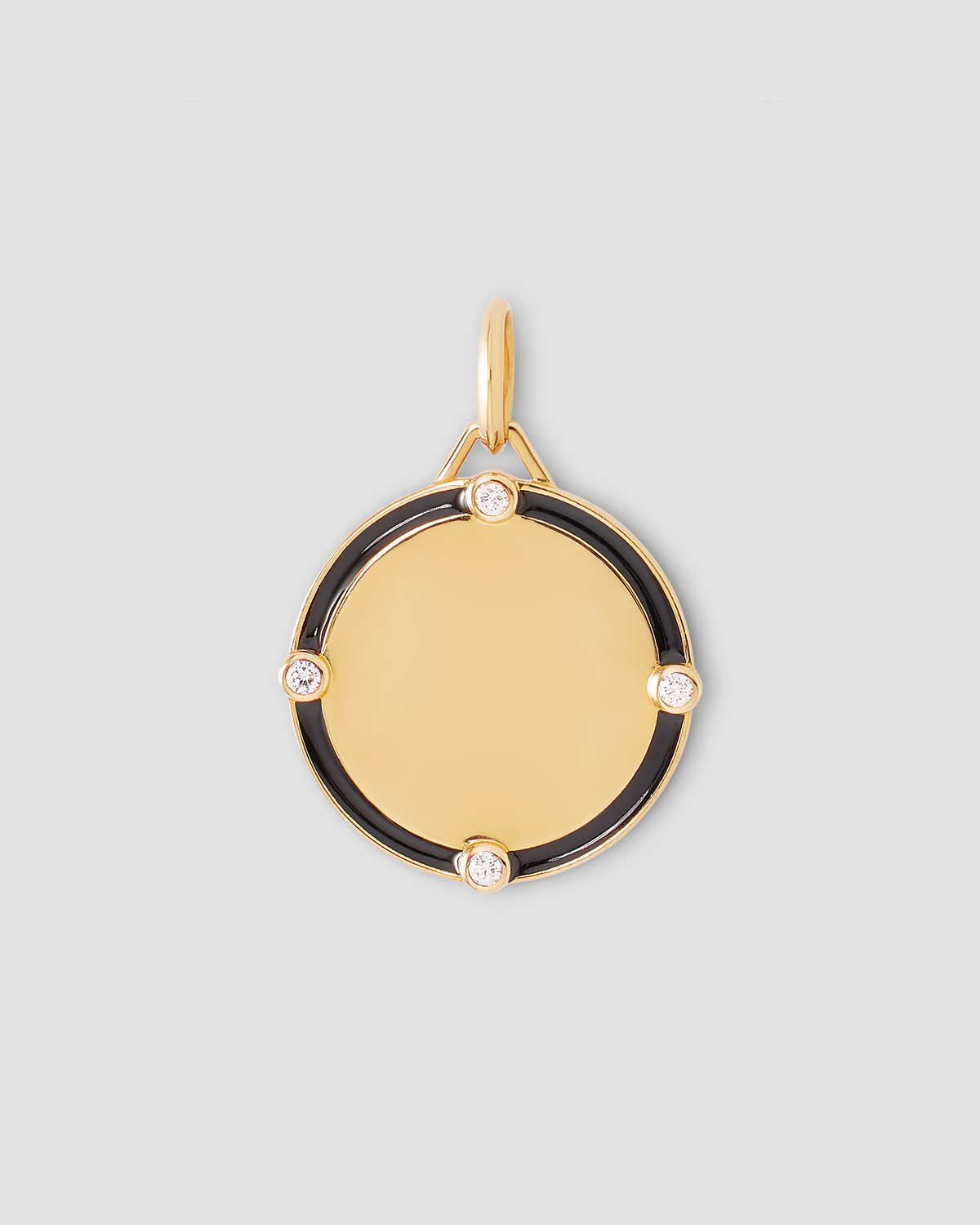 Personalized Circle Charm Homecoming Edition in 18K Yellow Gold 18K gold charm - styled on model | necklace with charms