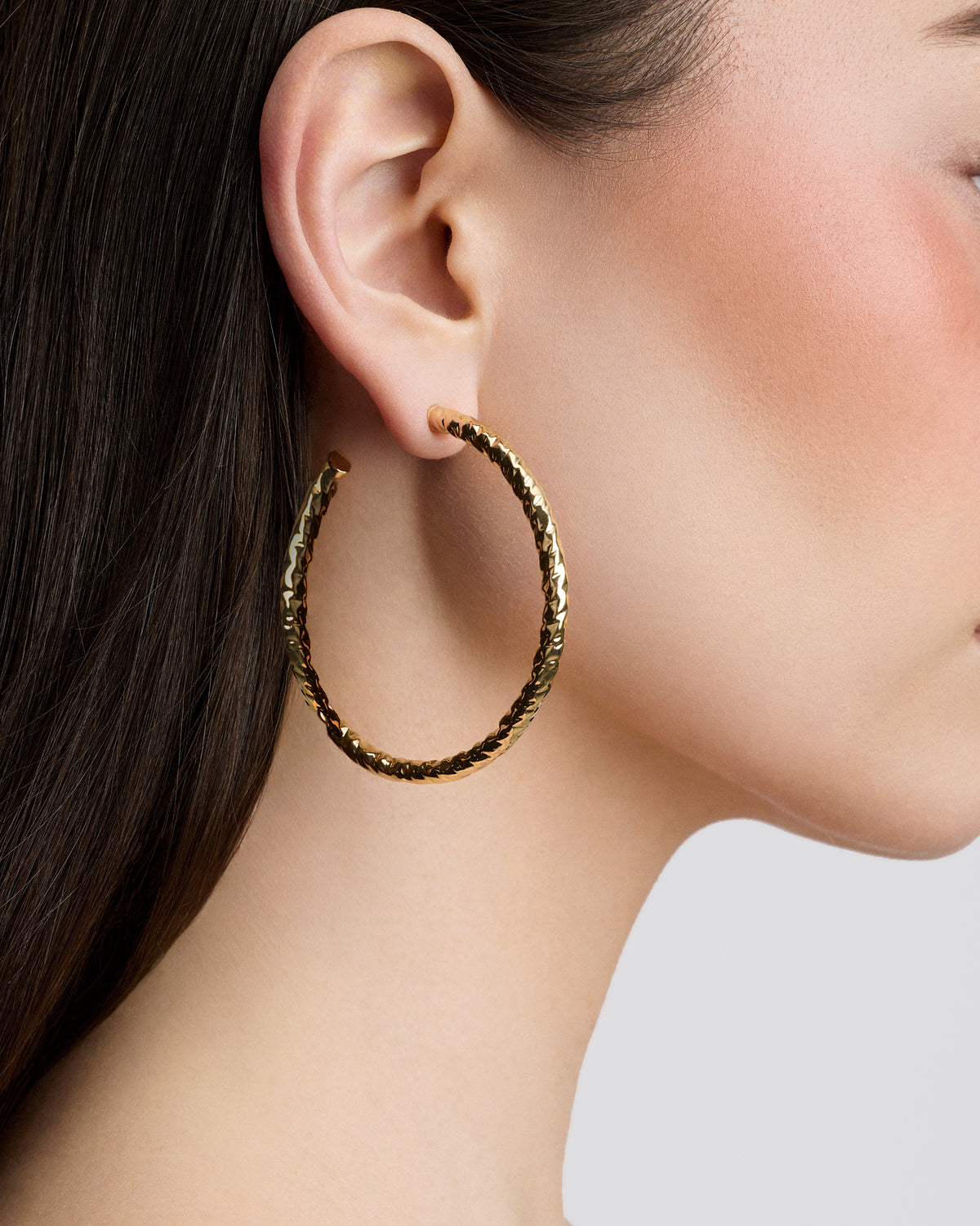 2" Hailey Hoops earring - alternate angle | gold hoop earrings
