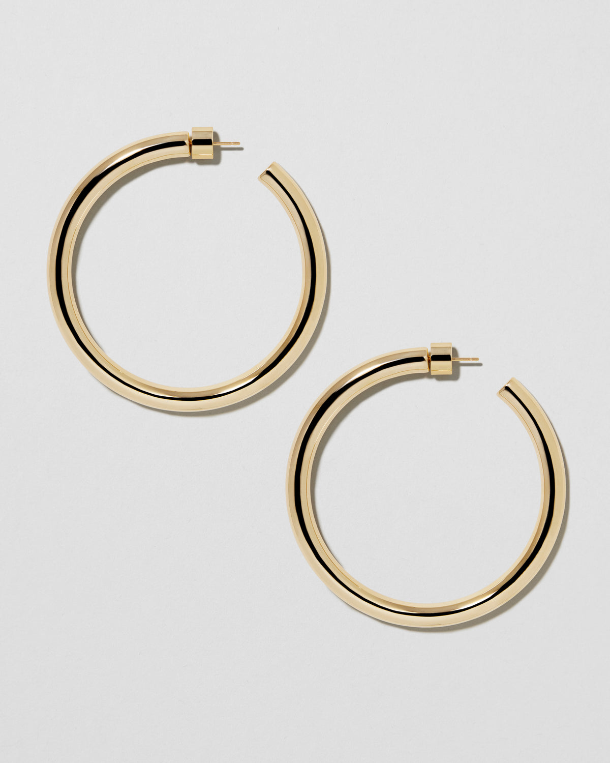 2" Natasha Hoops gold earring - worn look | hoop earrings