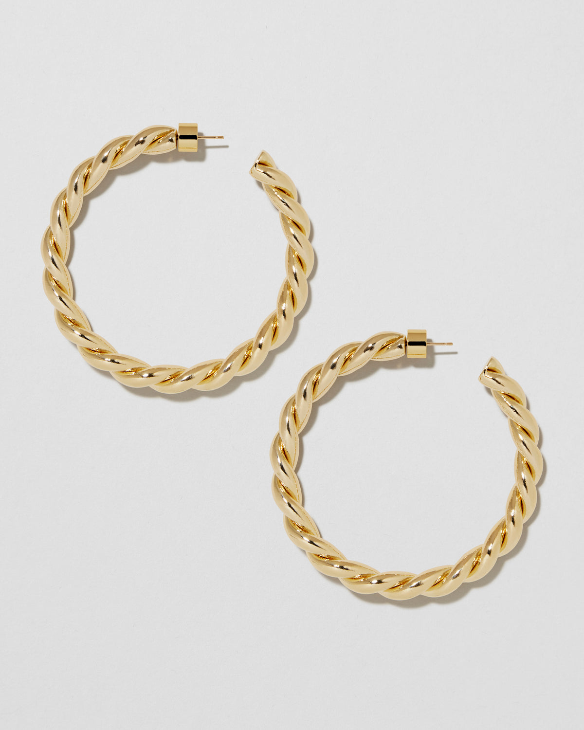 2" Twisted Lilly Hoops gold earring - front view | hoop earrings