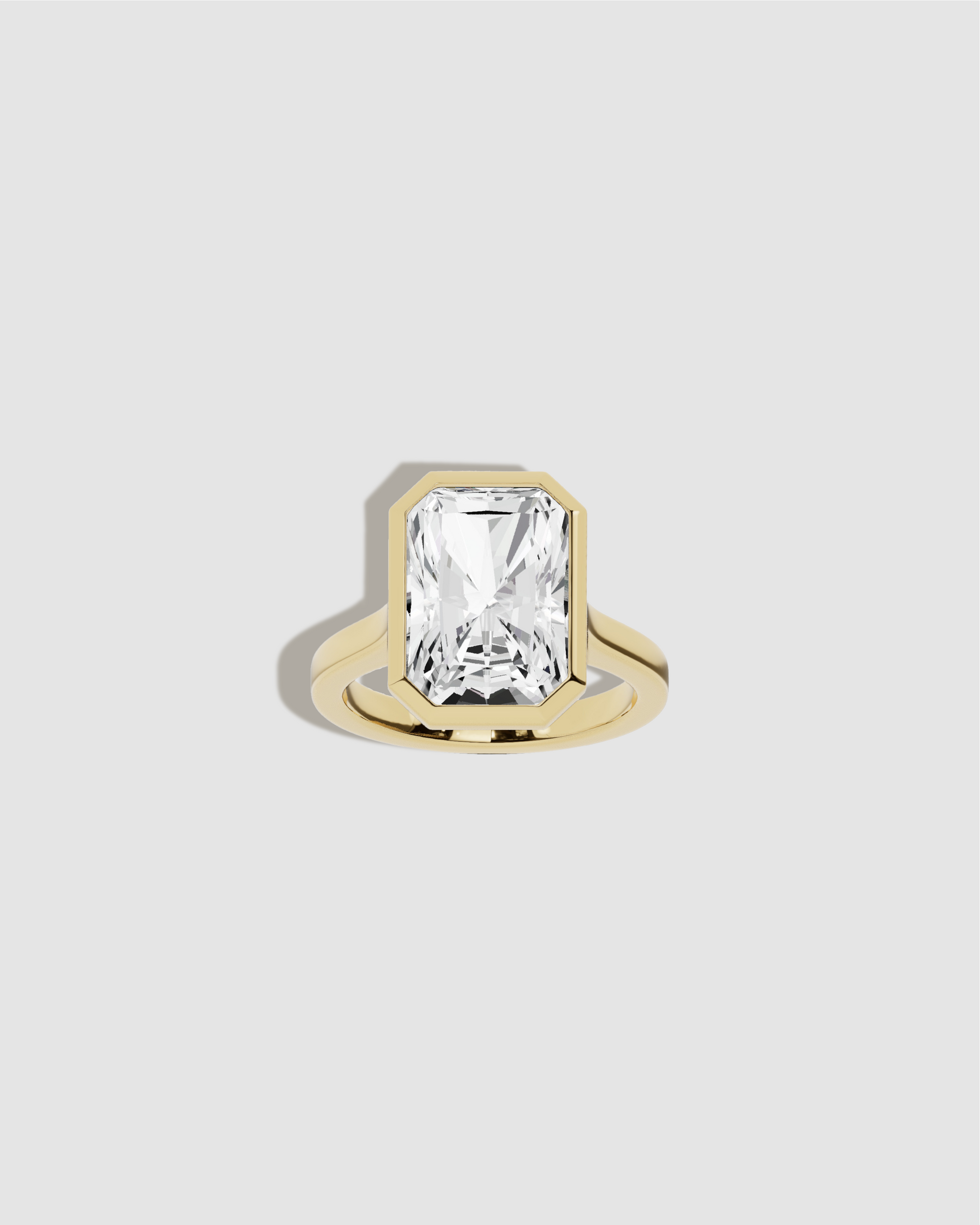 Rectangle shaped diamond on a gold band