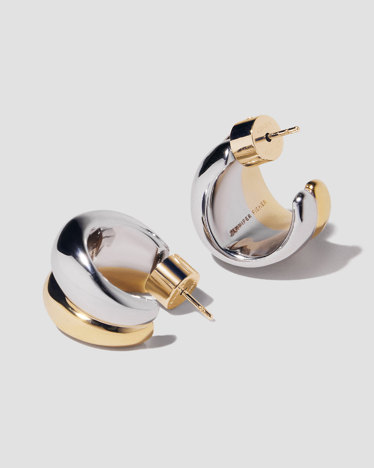 Chavez Micro Huggies earring - front view | gold huggie earrings