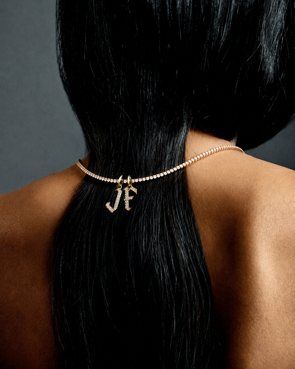 Lab Diamond Round Cut Tennis Necklace gold necklace - worn look | lab grown diamond necklace