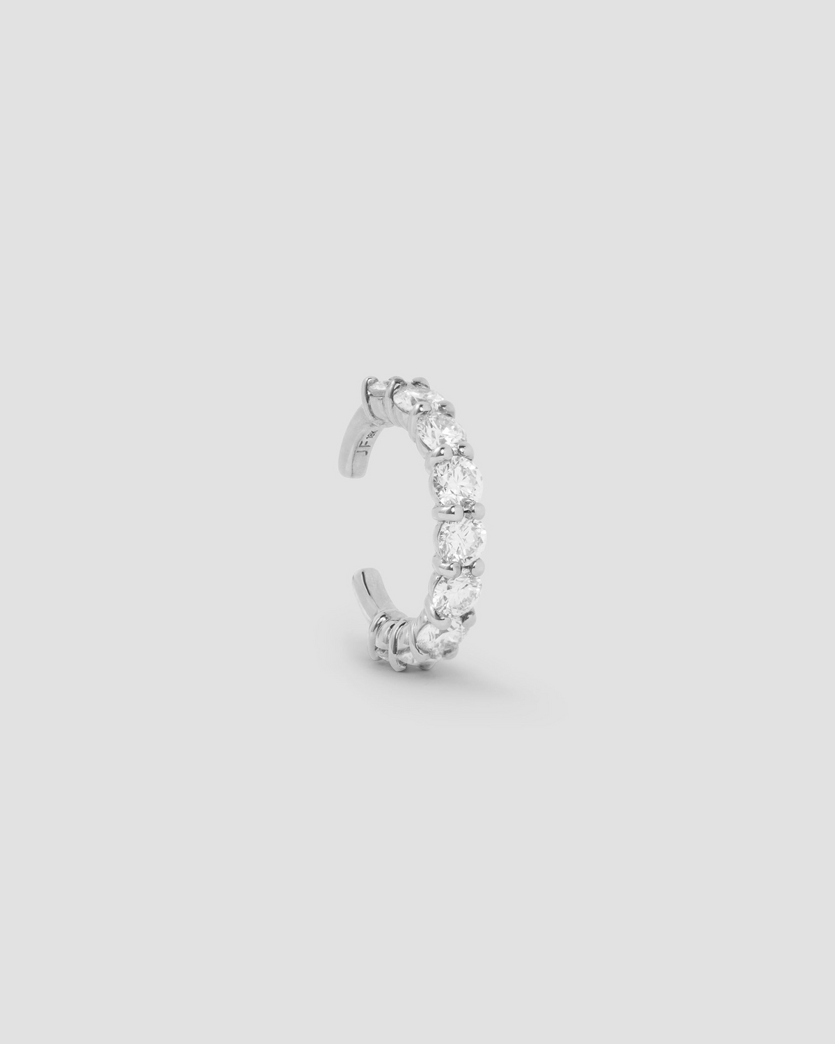 Oversized Floating Diamond Ear Cuff gold earring - alternate angle | diamond earrings for women