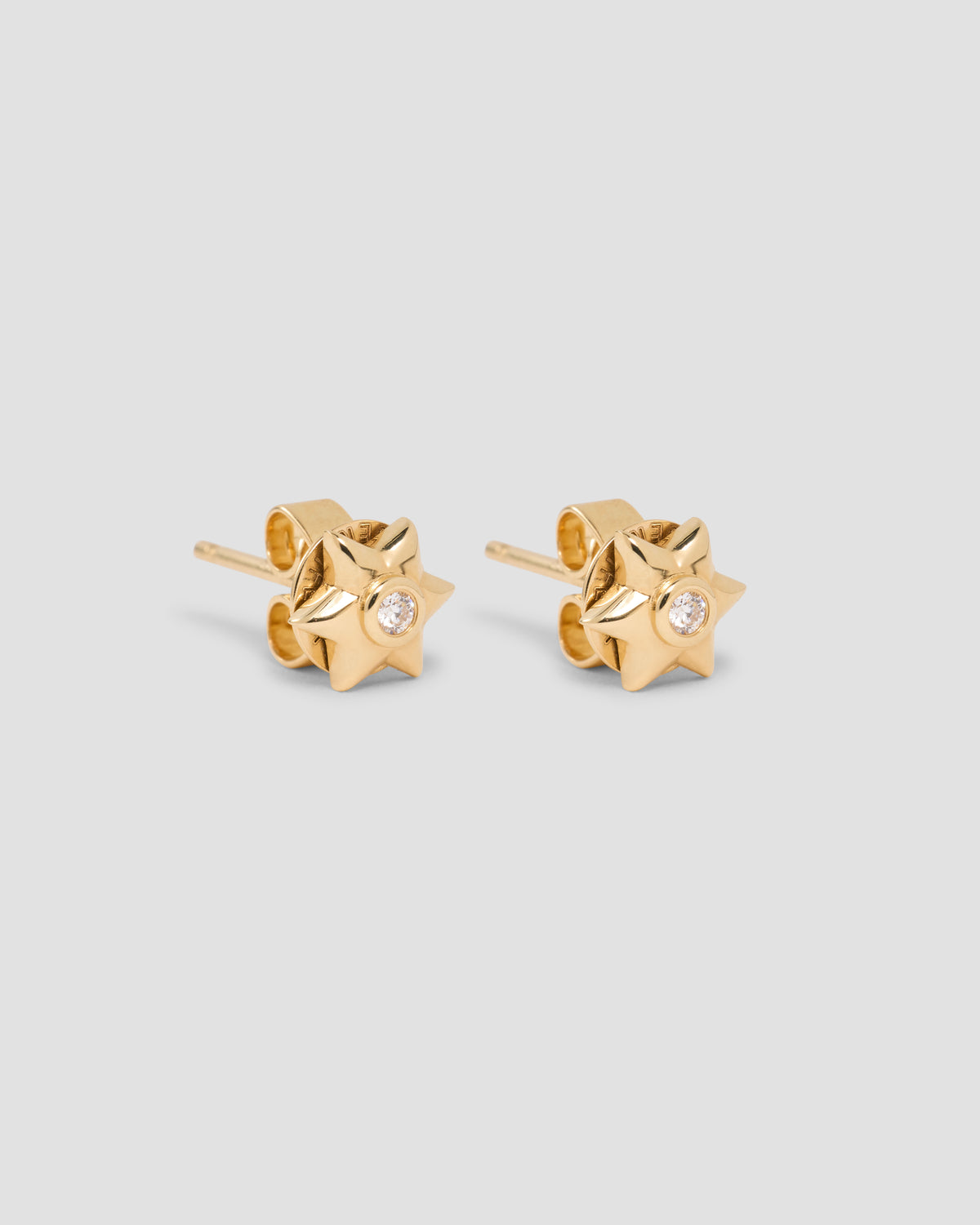 Star Of David Stud gold charm - front view | necklace with charms