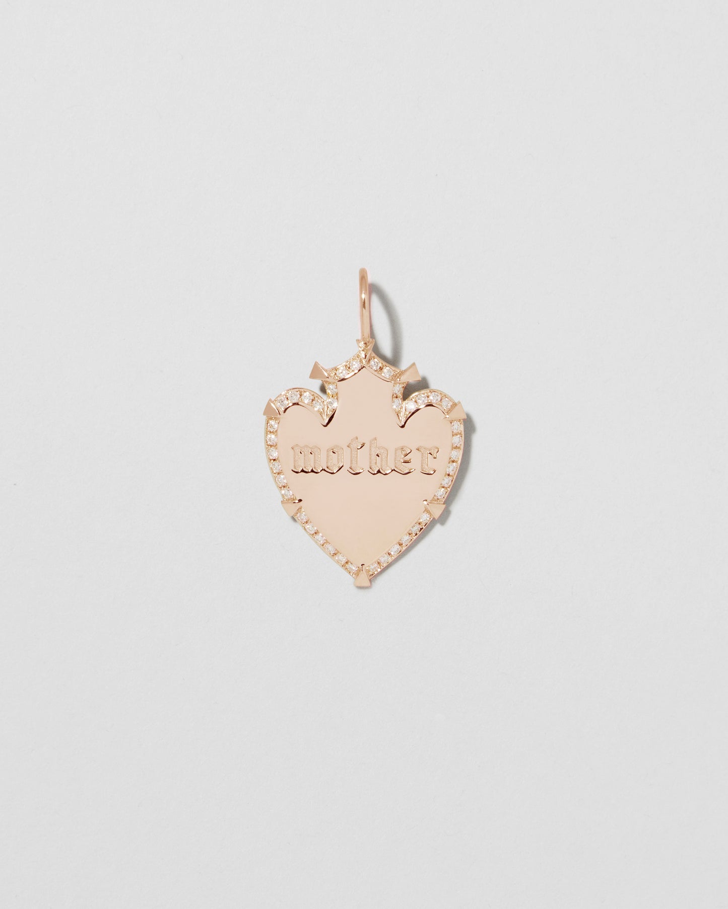 Jennifer Fisher - Heart Shield with Pave White Diamonds - Rose Gold