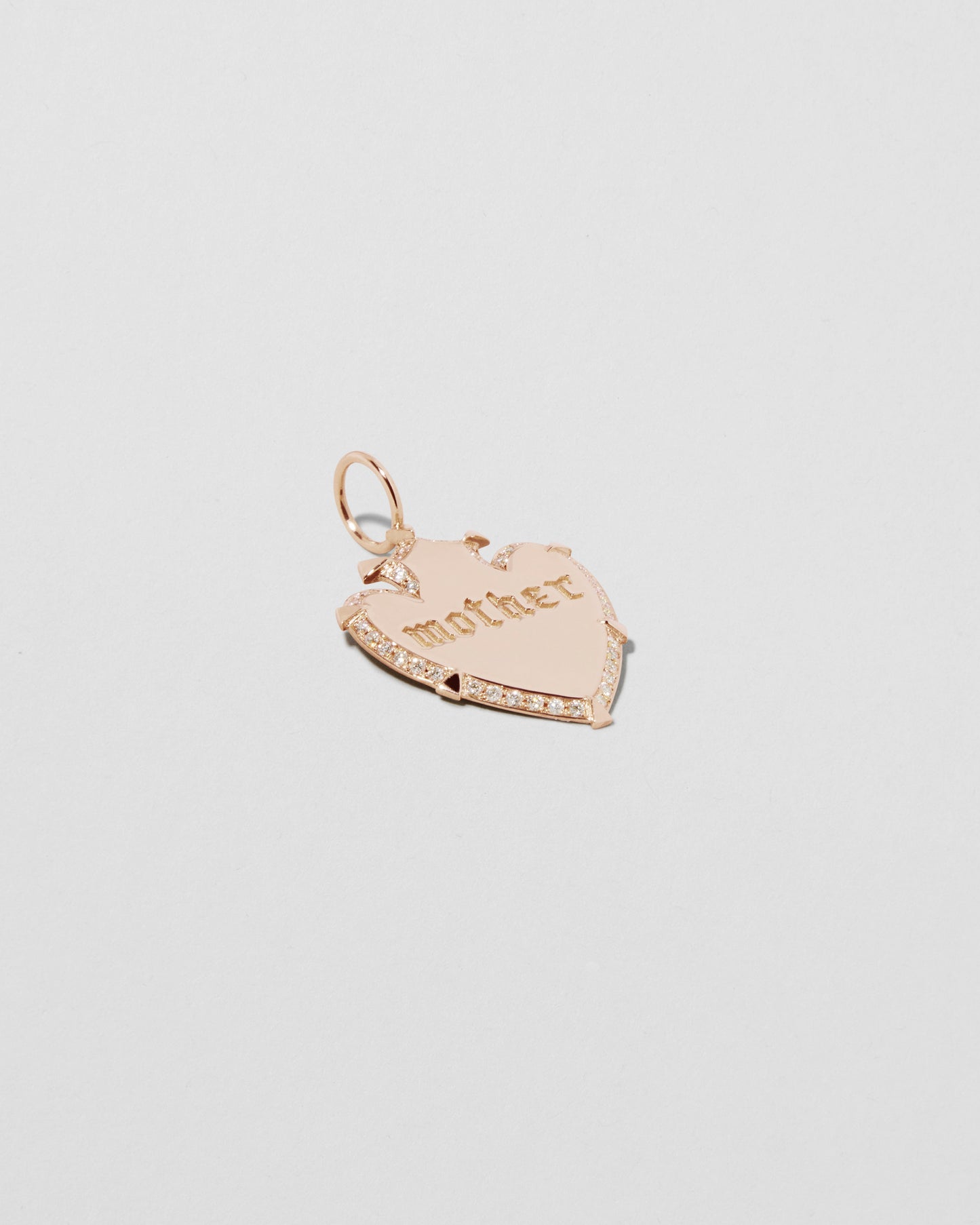 Jennifer Fisher - Heart Shield with Pave White Diamonds - Rose Gold