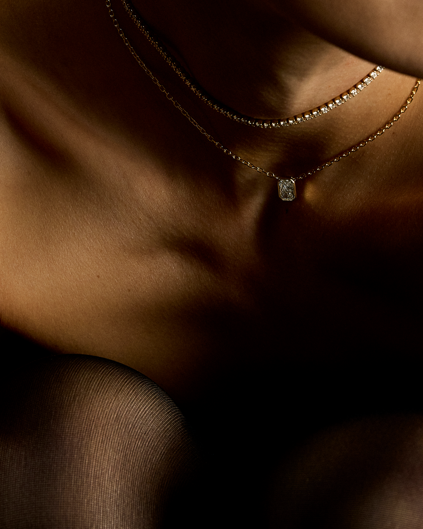 JF Lab - Radiant Cut Vertical Solitaire Pendant