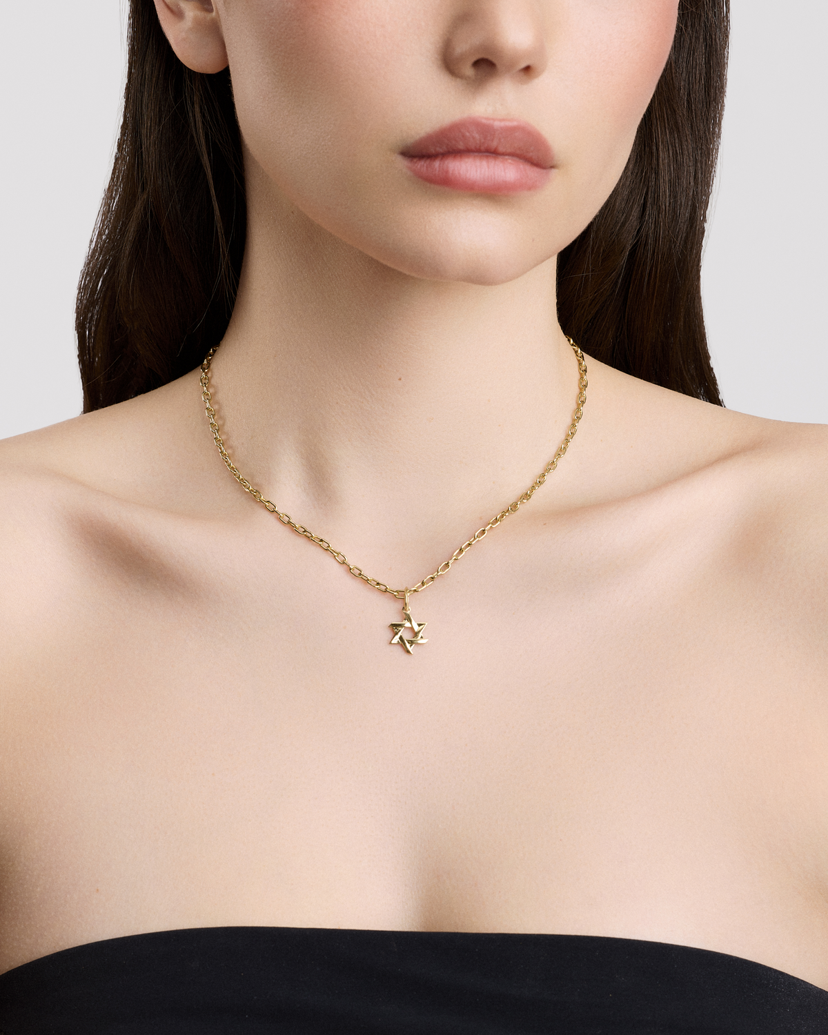 Star Of David Charm gold charm - close-up detail | custom charm necklace