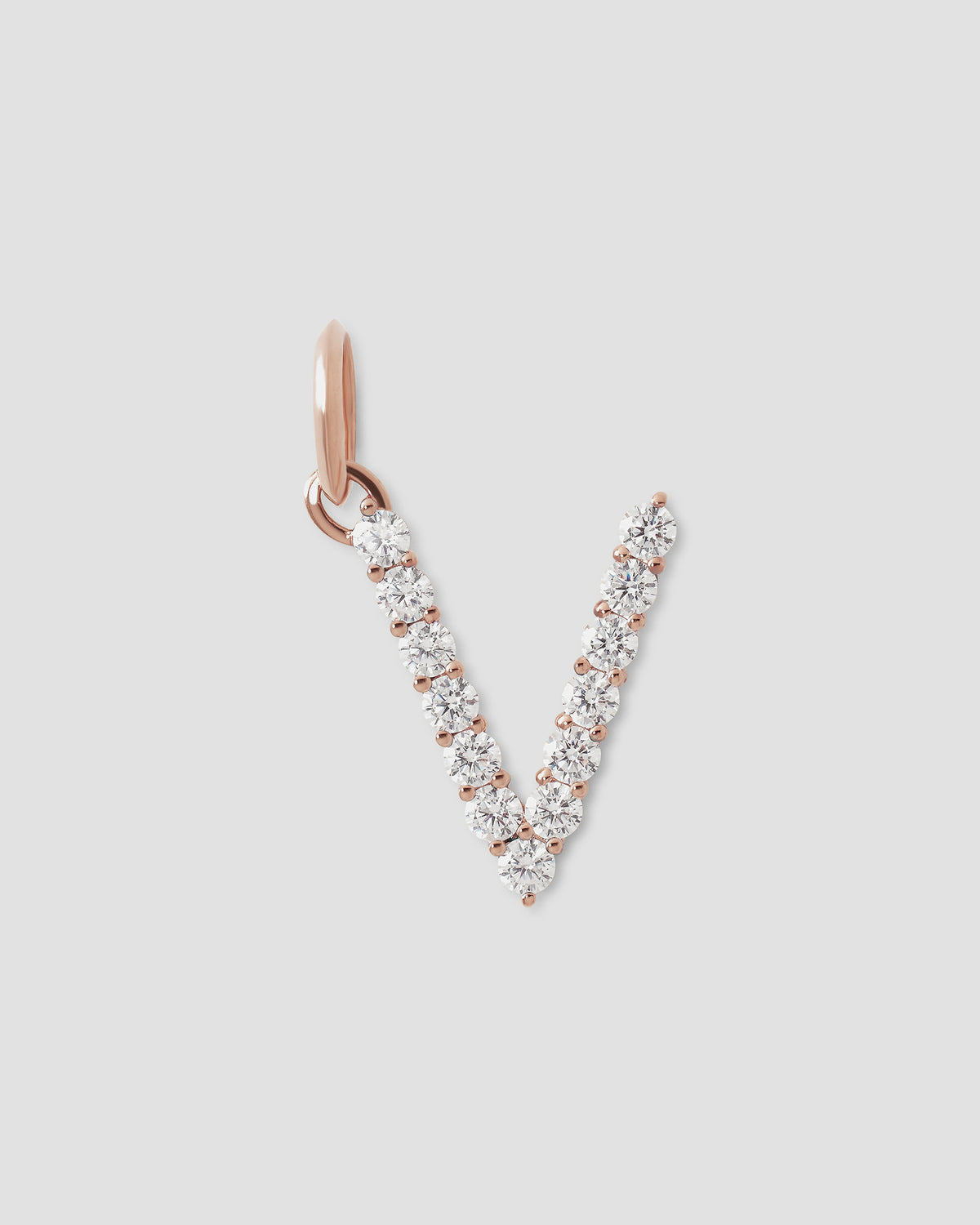 Large Floating Diamond Minimal Block Letter charm - worn look | gold charm necklace