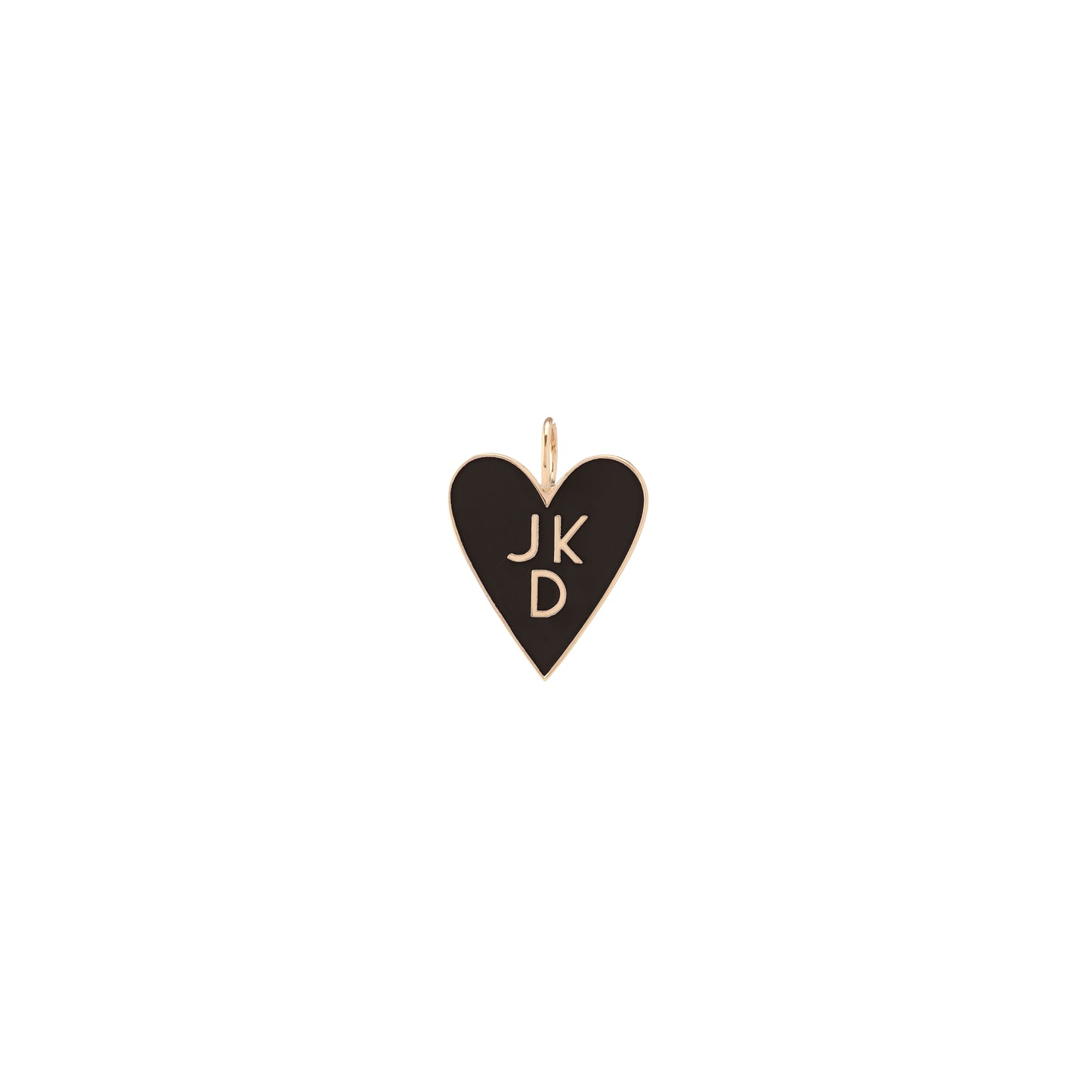 Large Enamel Heart - 3 Stacked Letters
