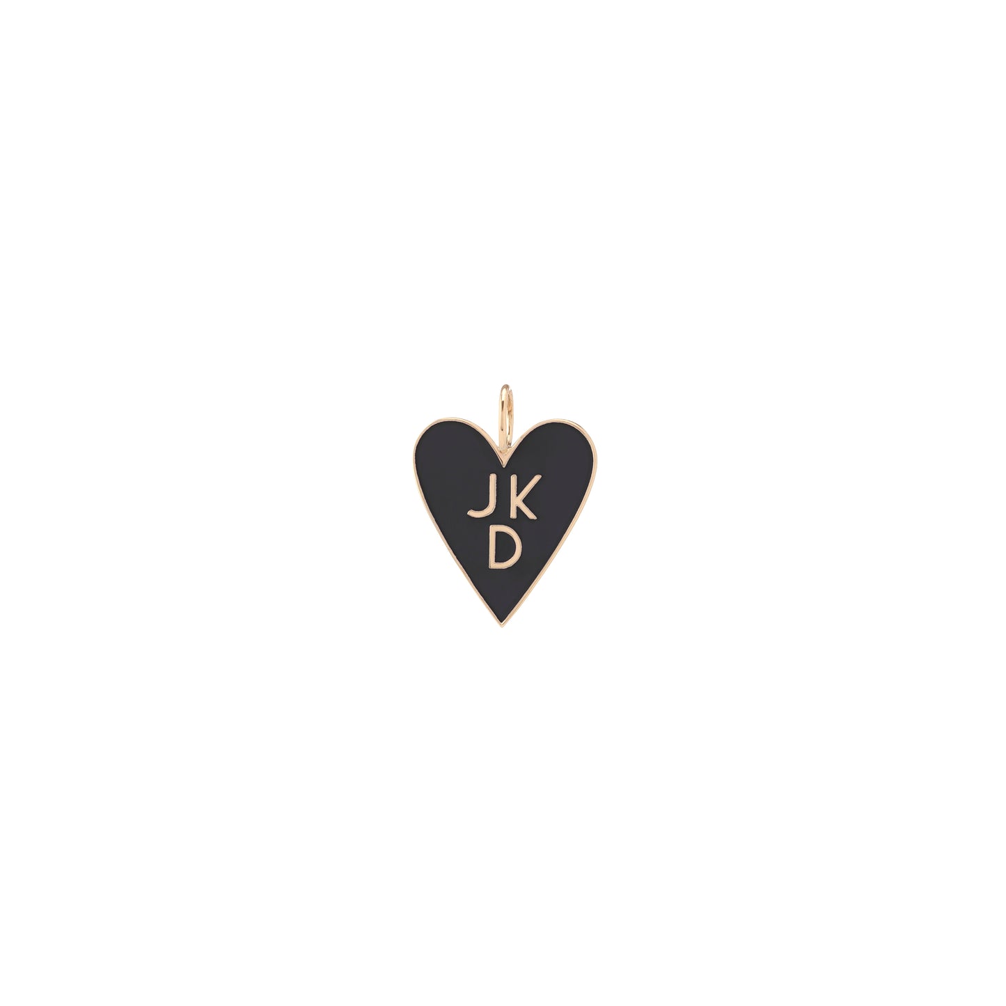 Large Enamel Heart - 3 Stacked Letters