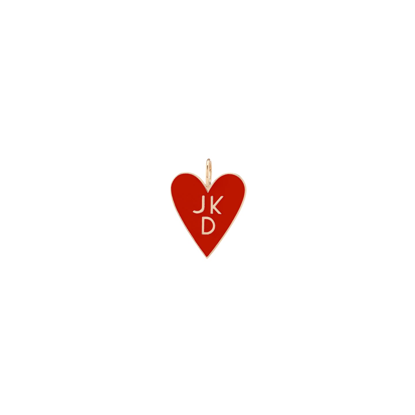 Large Enamel Heart - 3 Stacked Letters