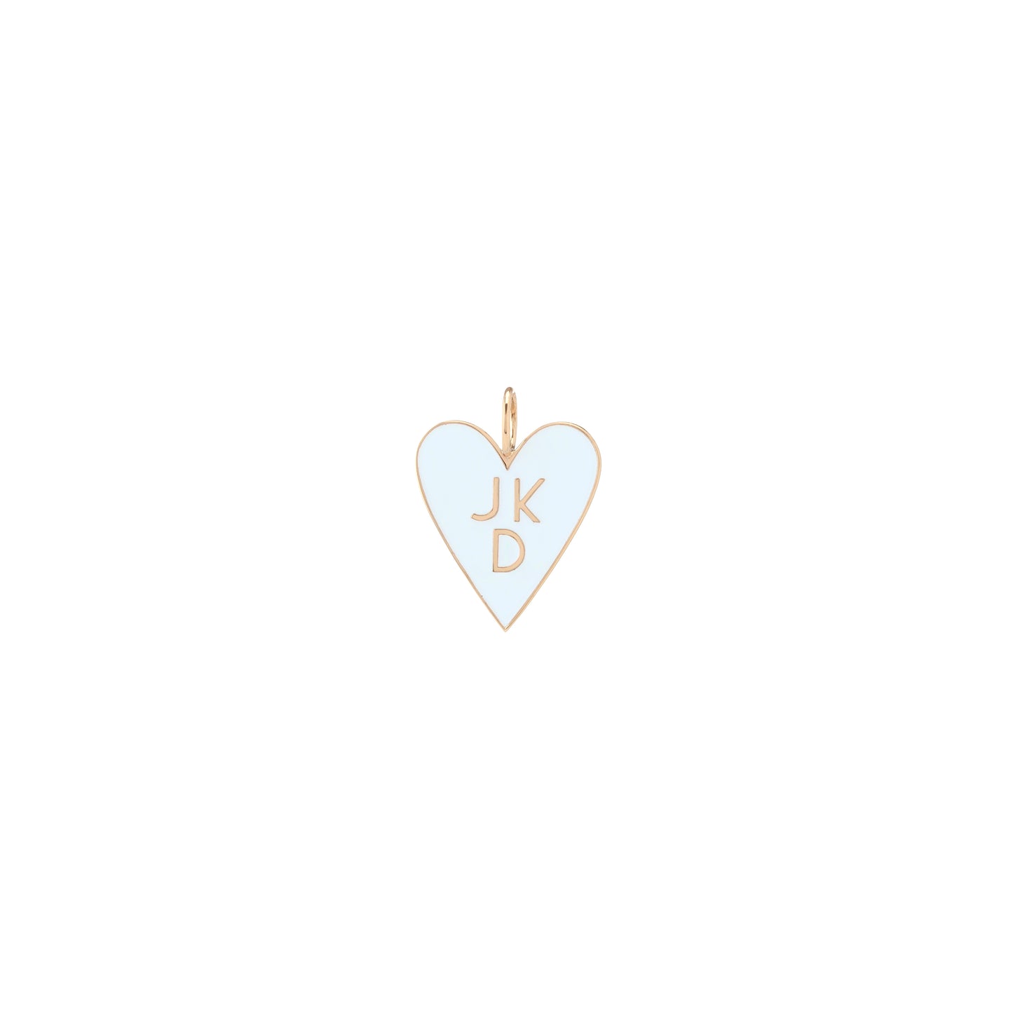 Large Enamel Heart - 3 Stacked Letters
