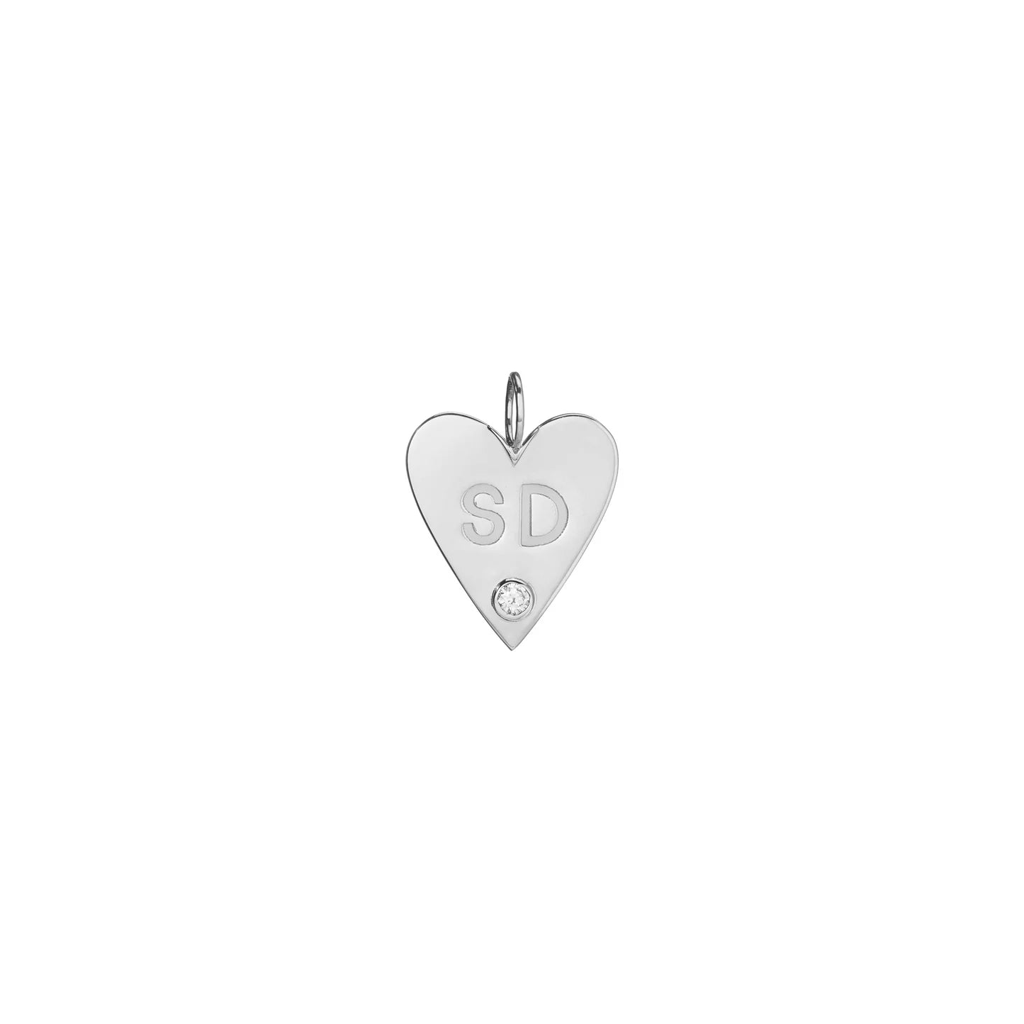 Large Heart - 2 Letters and Diamond