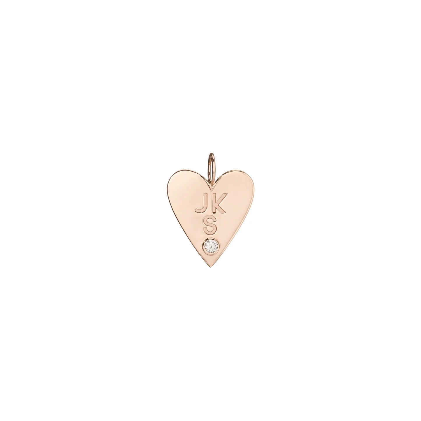 Large Heart - 3 Stacked Letters and Diamond