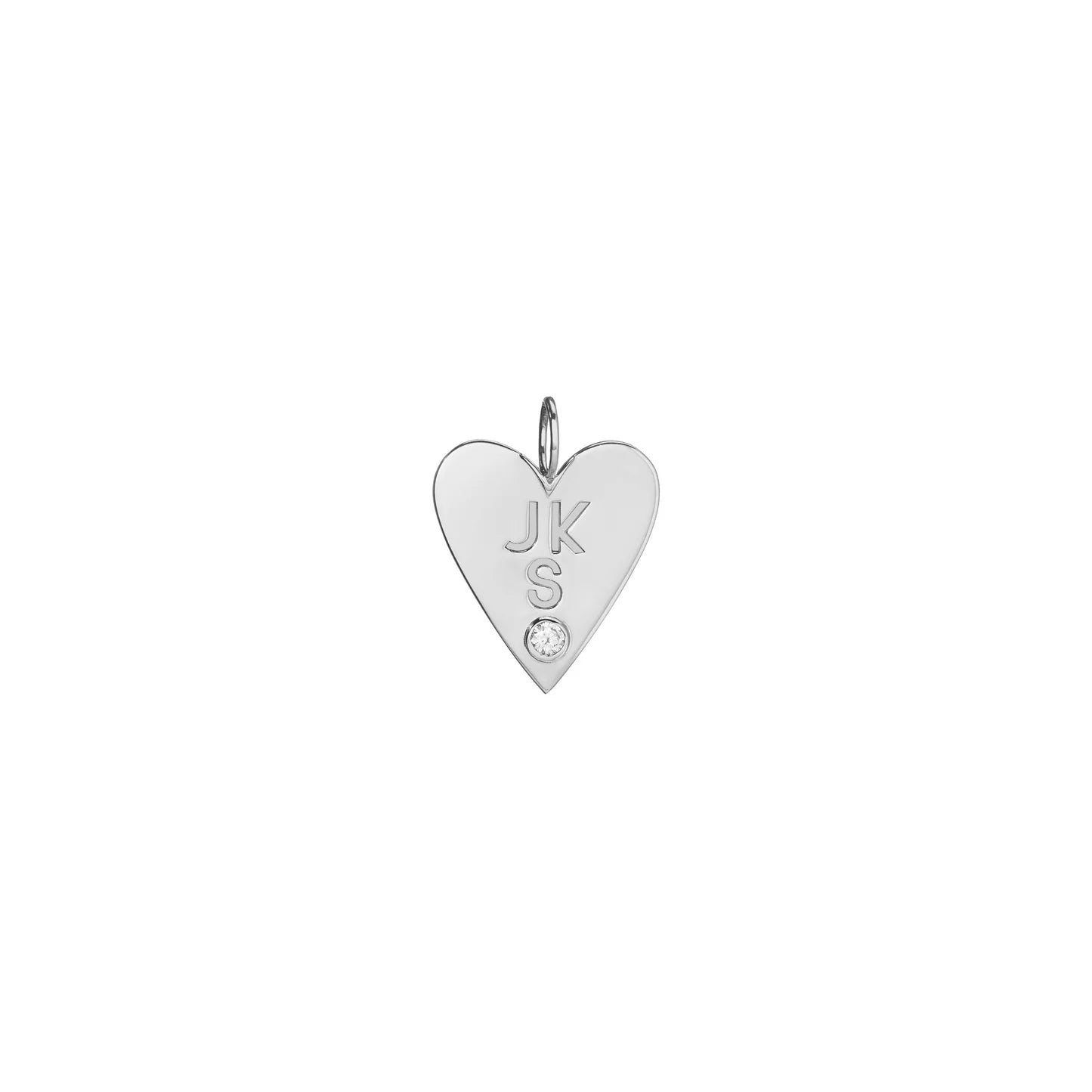 Large Heart - 3 Stacked Letters and Diamond