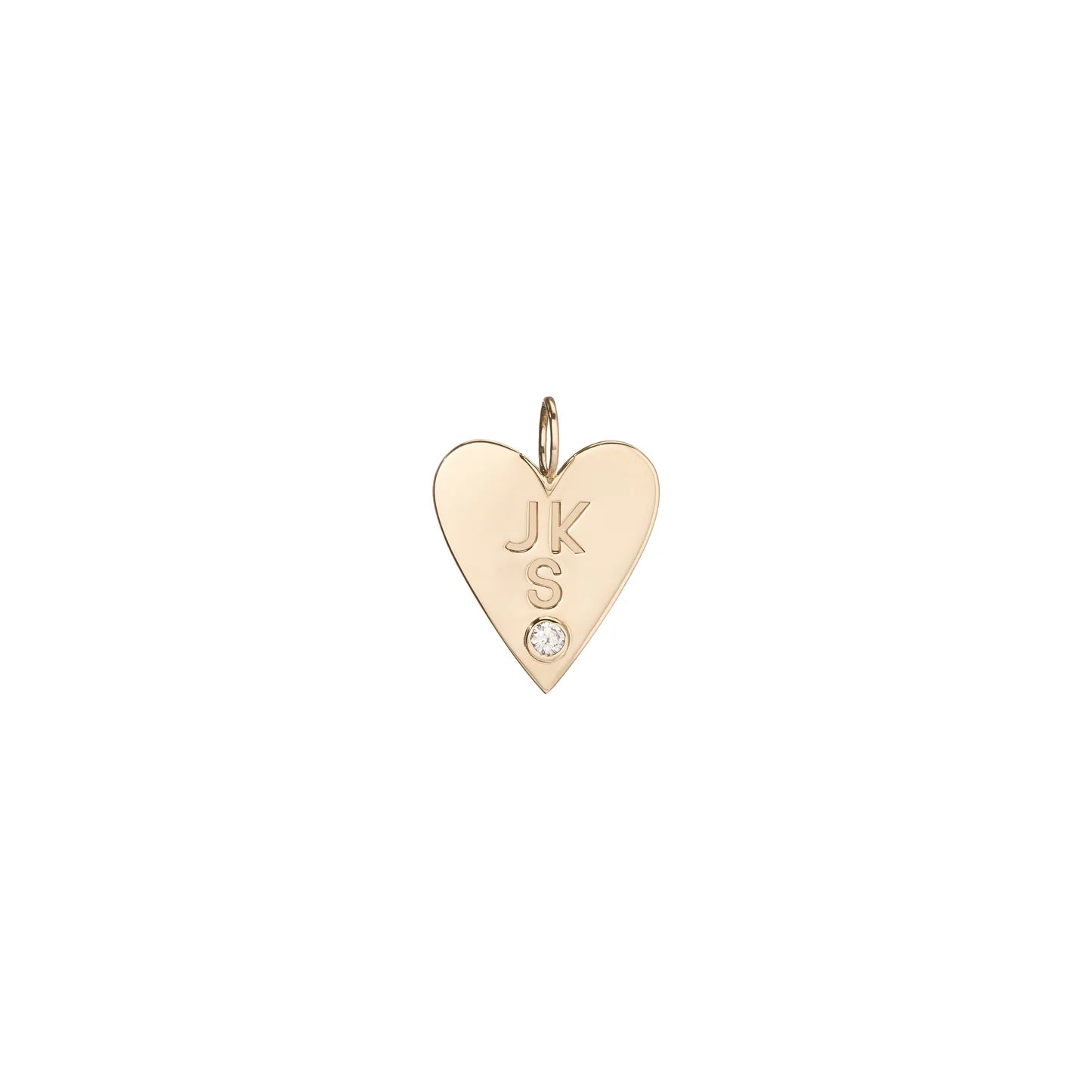 Large Heart - 3 Stacked Letters and Diamond