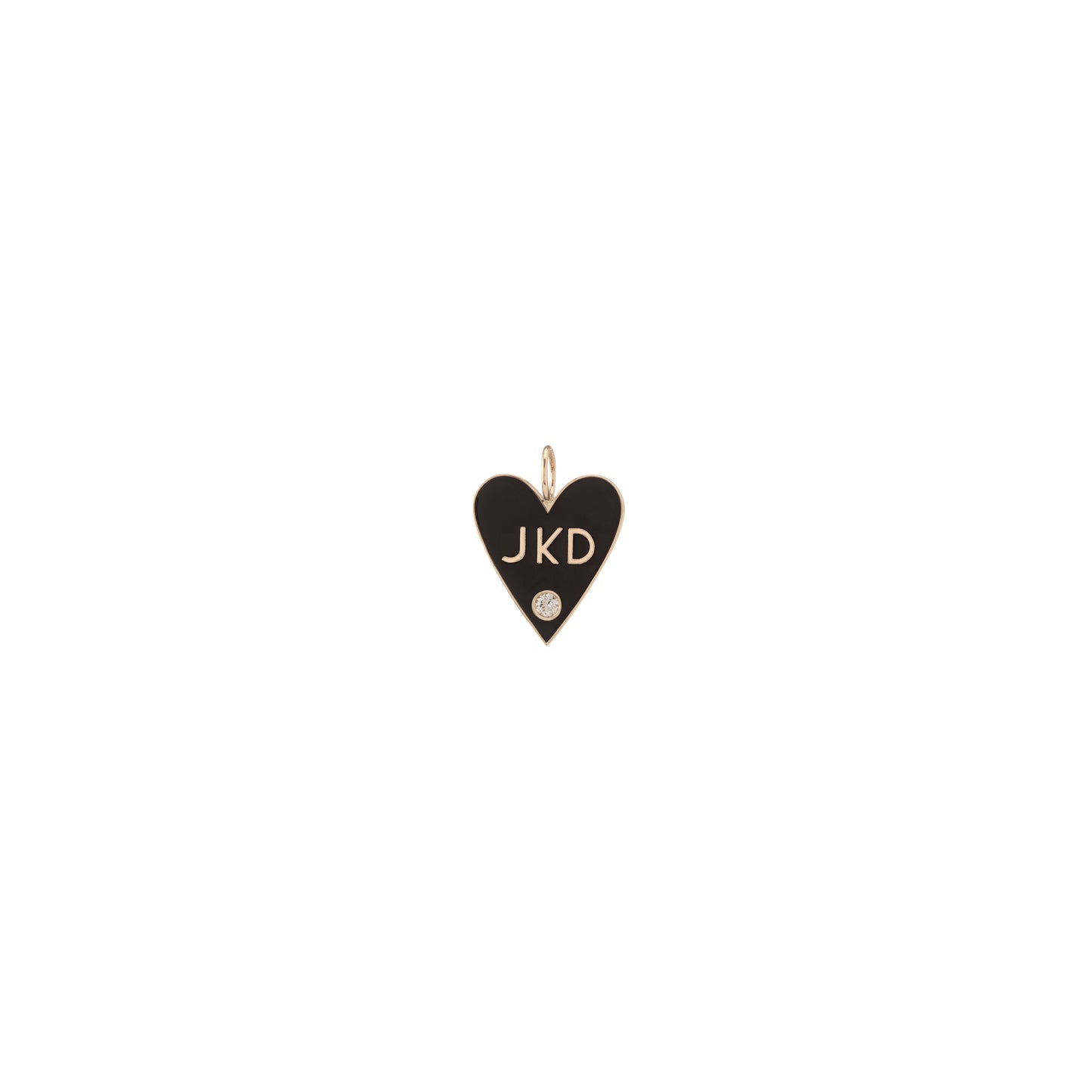 Medium Enamel Heart - 3 Letters and Diamond