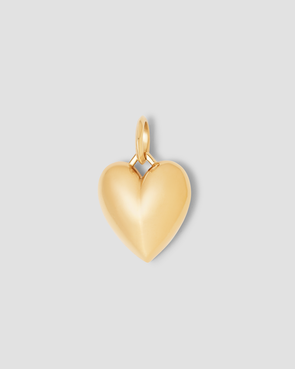 Medium Puffy Heart gold charm - front view | custom charm necklace