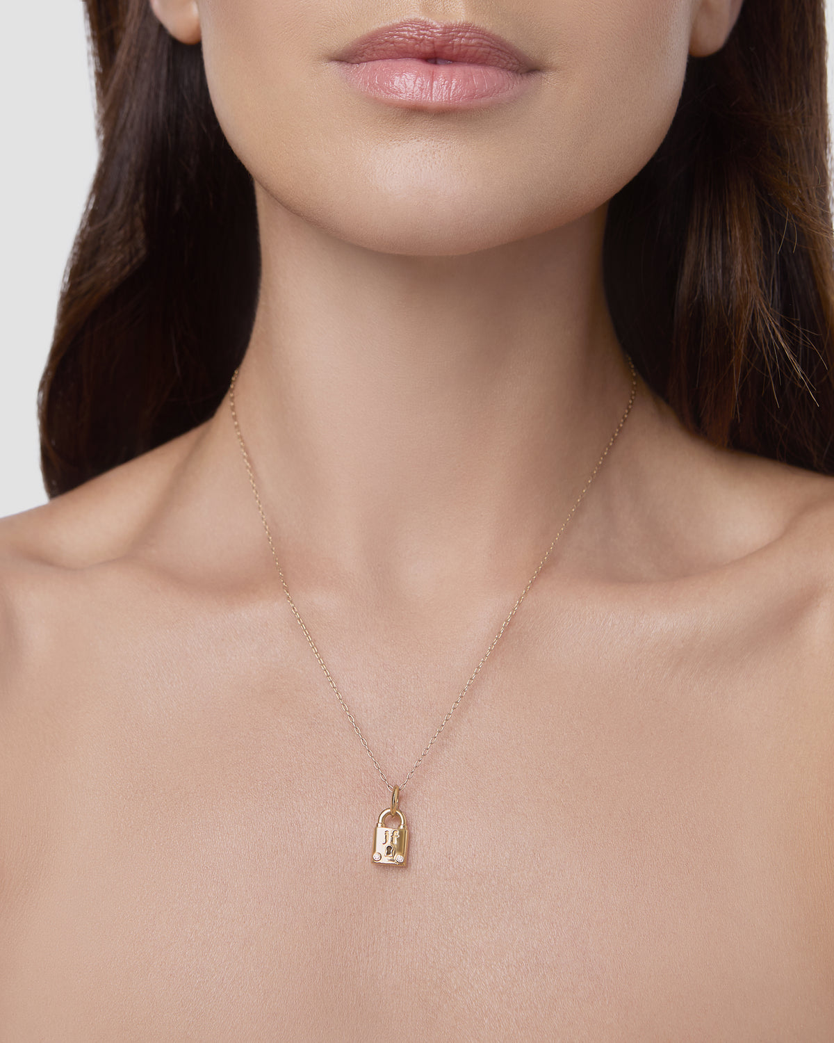 Micro Link Chain necklace - front view | 18k gold chain