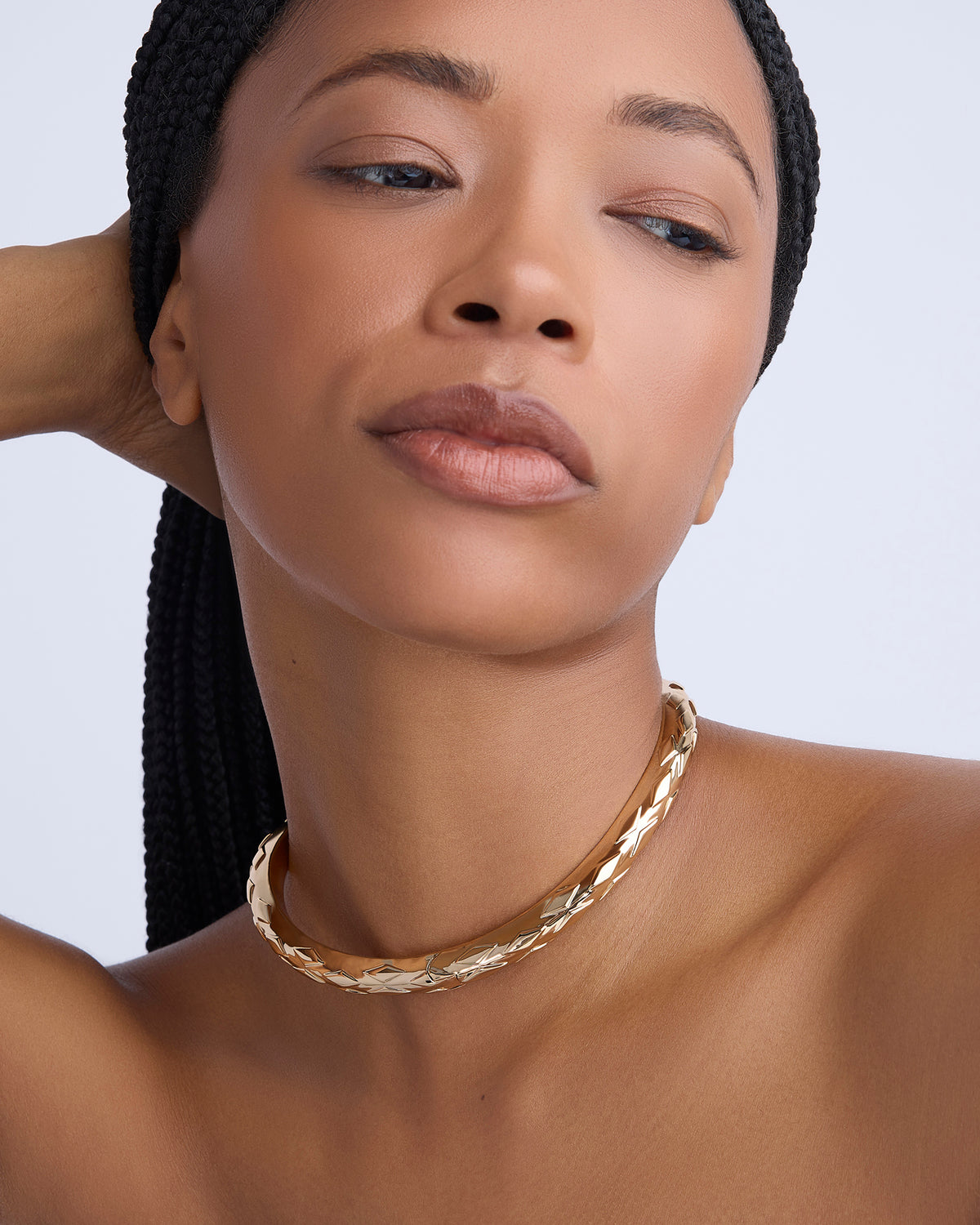 Snake Choker gold necklace - close-up detail | fine necklaces