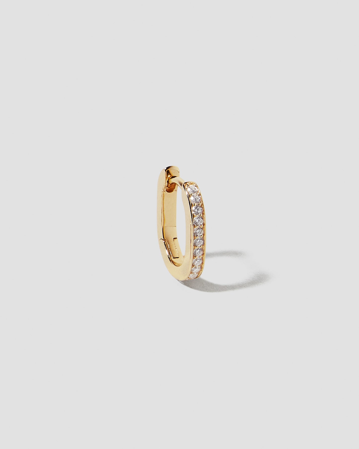 18k Link Huggie with Pavé Diamonds