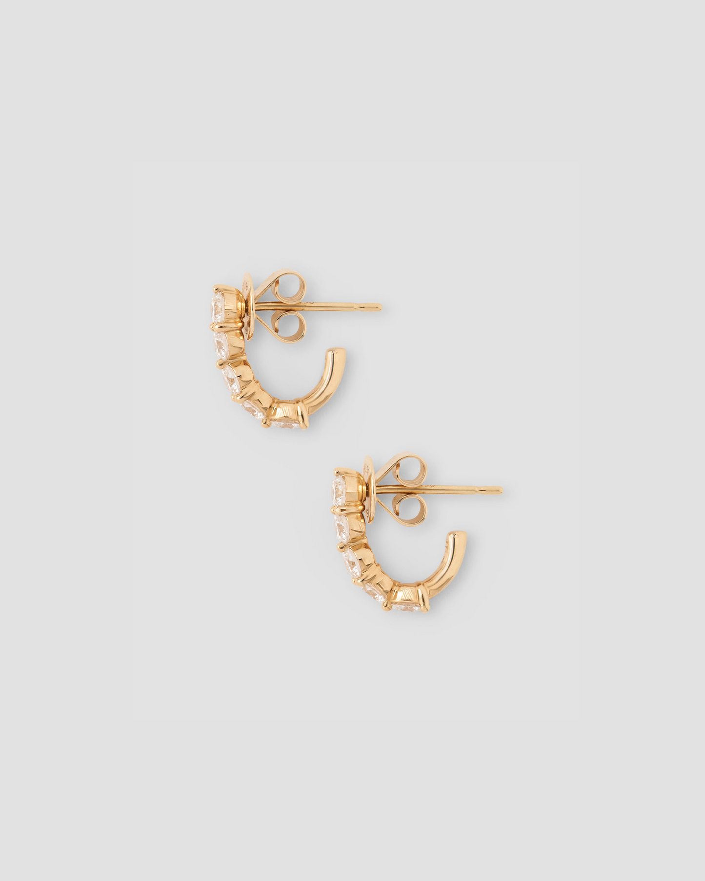 5 Oversized Floating Diamond Huggie in 18K Yellow Gold
