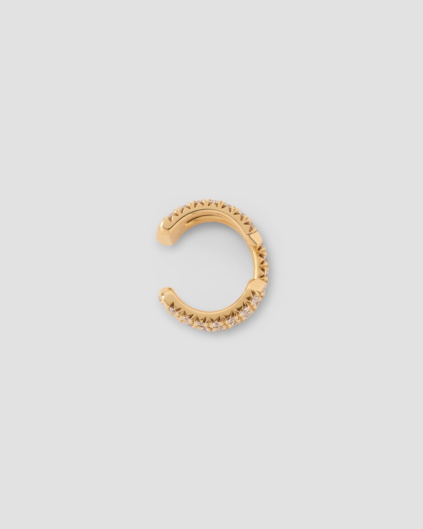 Pin Ear Cuff with Pave White Diamonds in 18K Yellow Gold