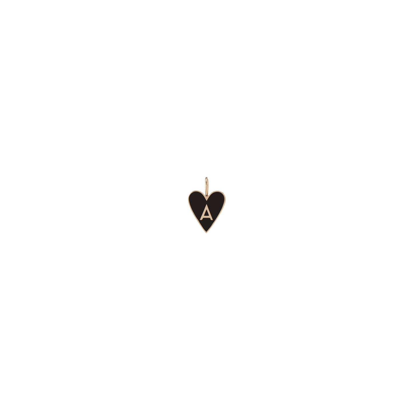 Small Gold Border Enamel Heart with Letter
