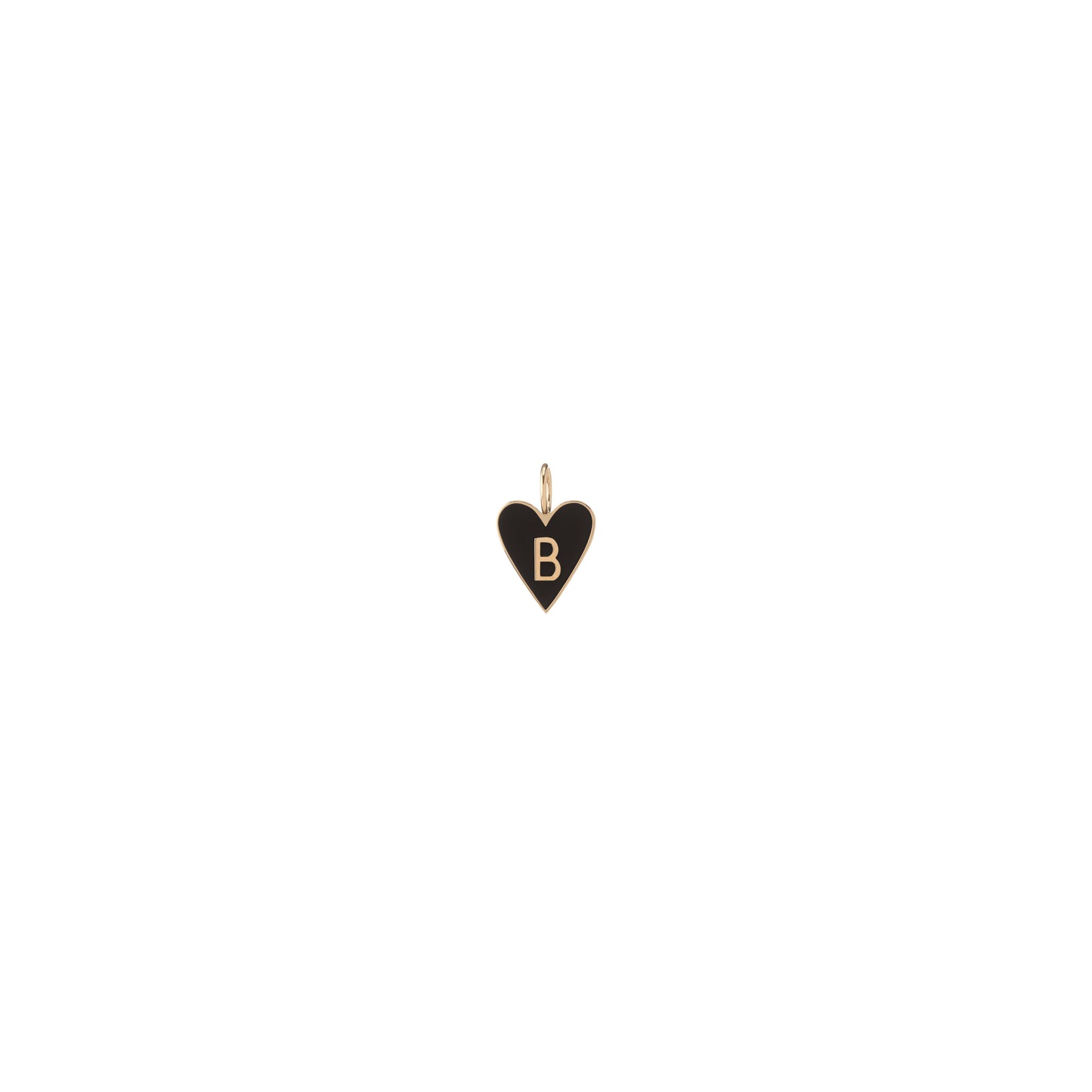 Small Gold Border Enamel Heart with Letter