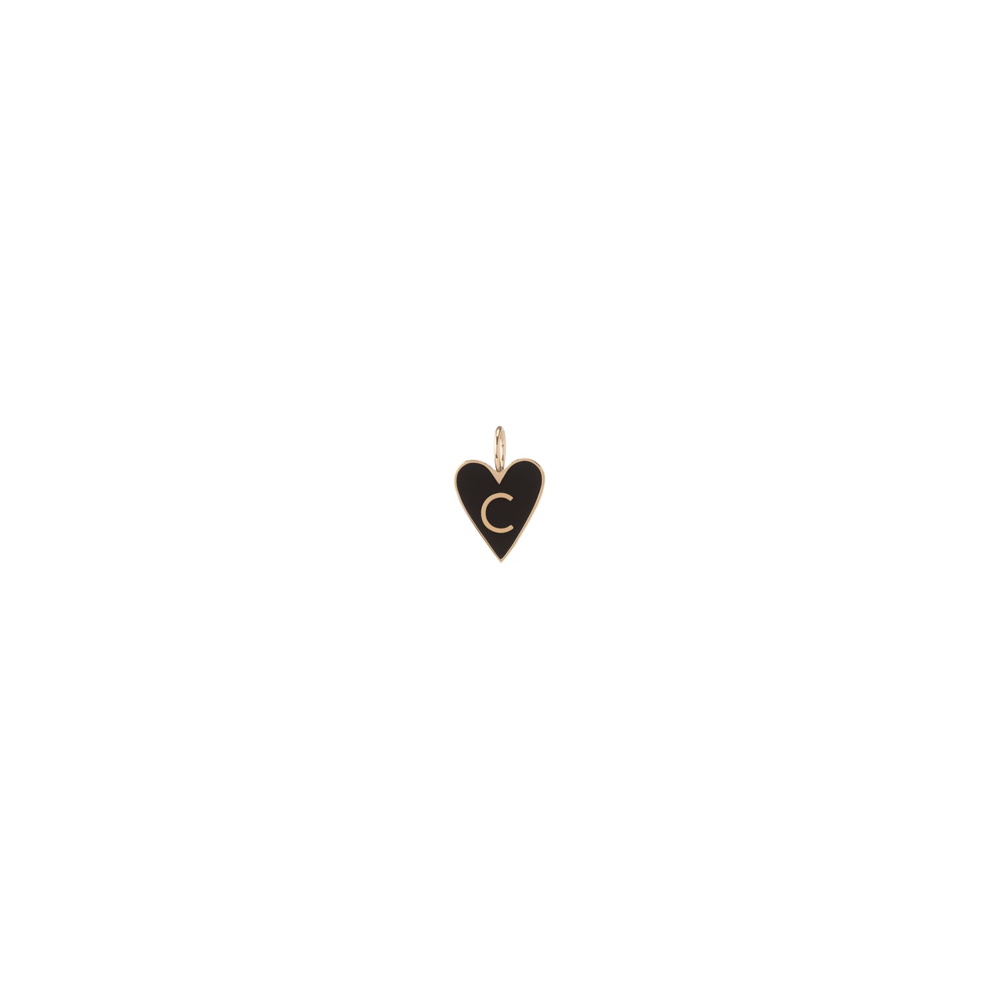 Small Gold Border Enamel Heart with Letter
