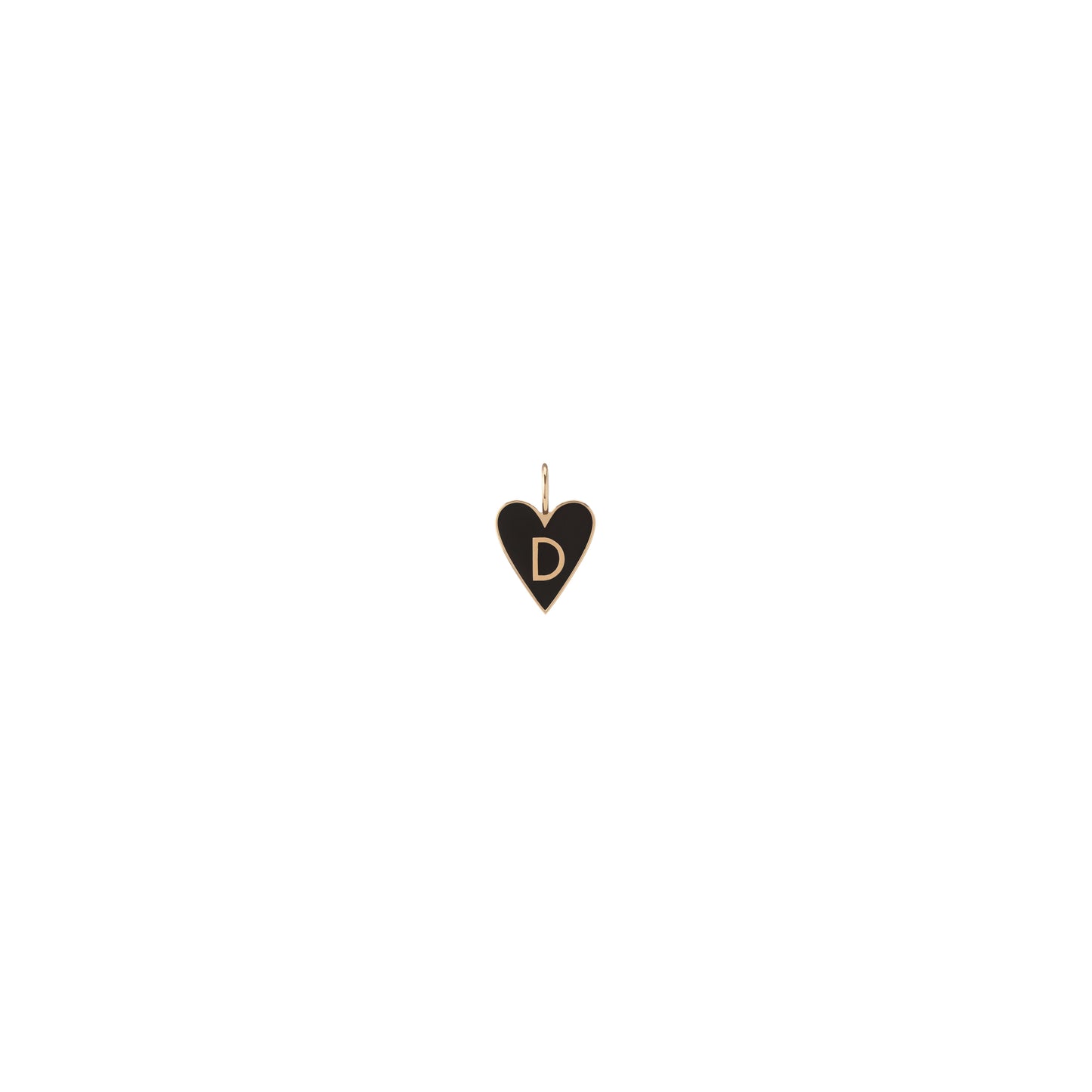 Small Gold Border Enamel Heart with Letter
