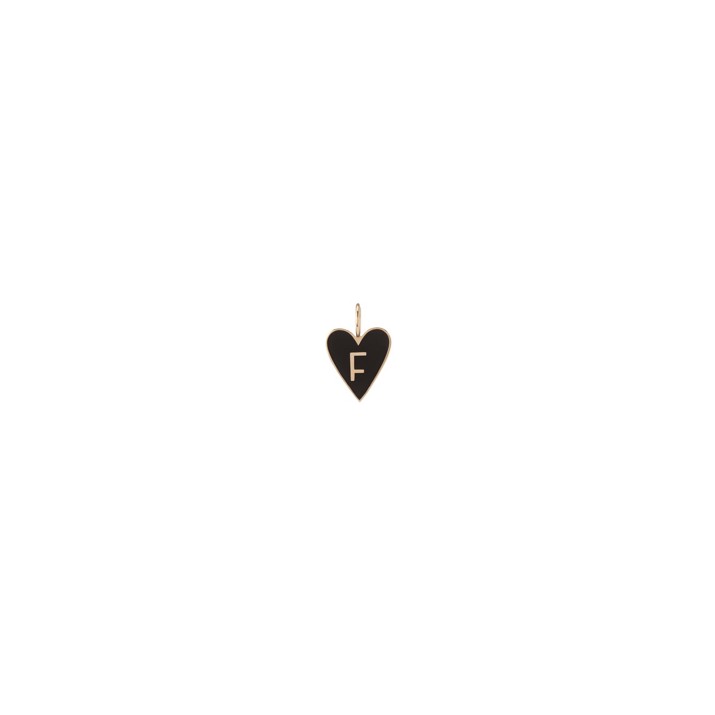 Small Gold Border Enamel Heart with Letter