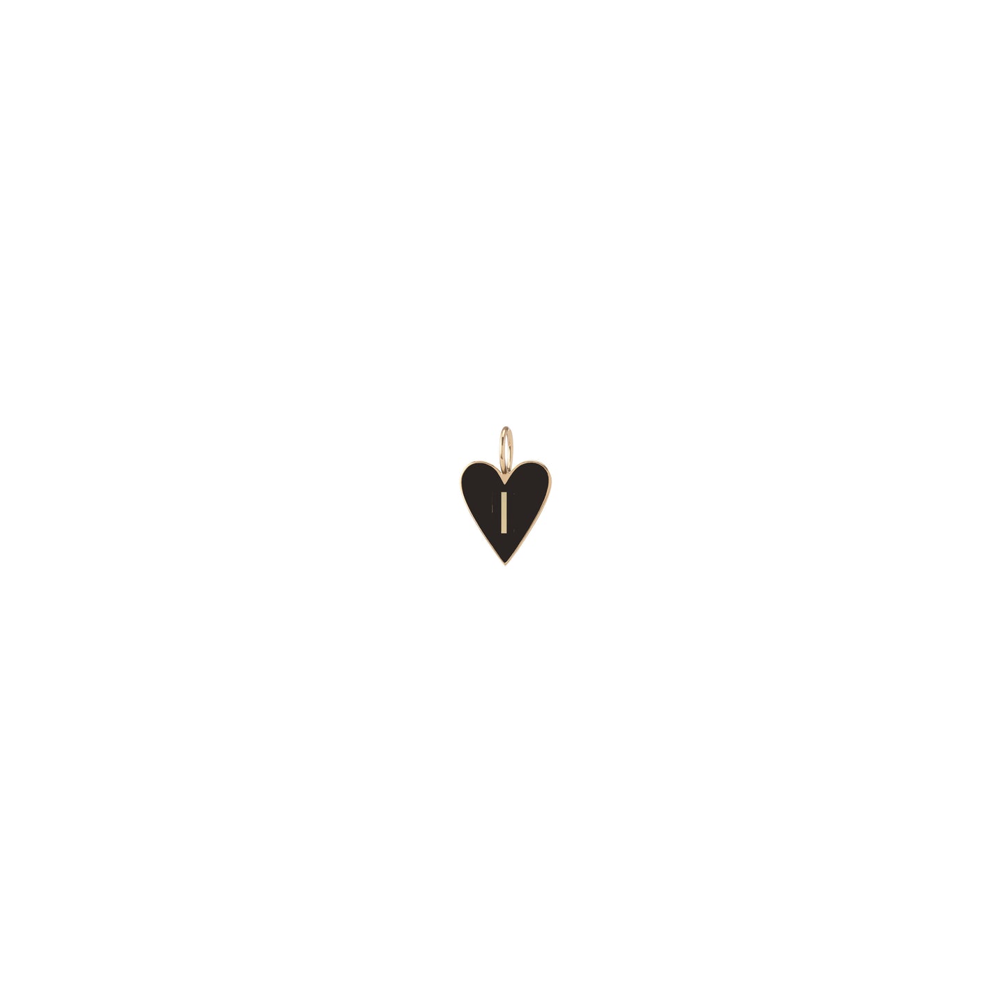 Small Gold Border Enamel Heart with Letter