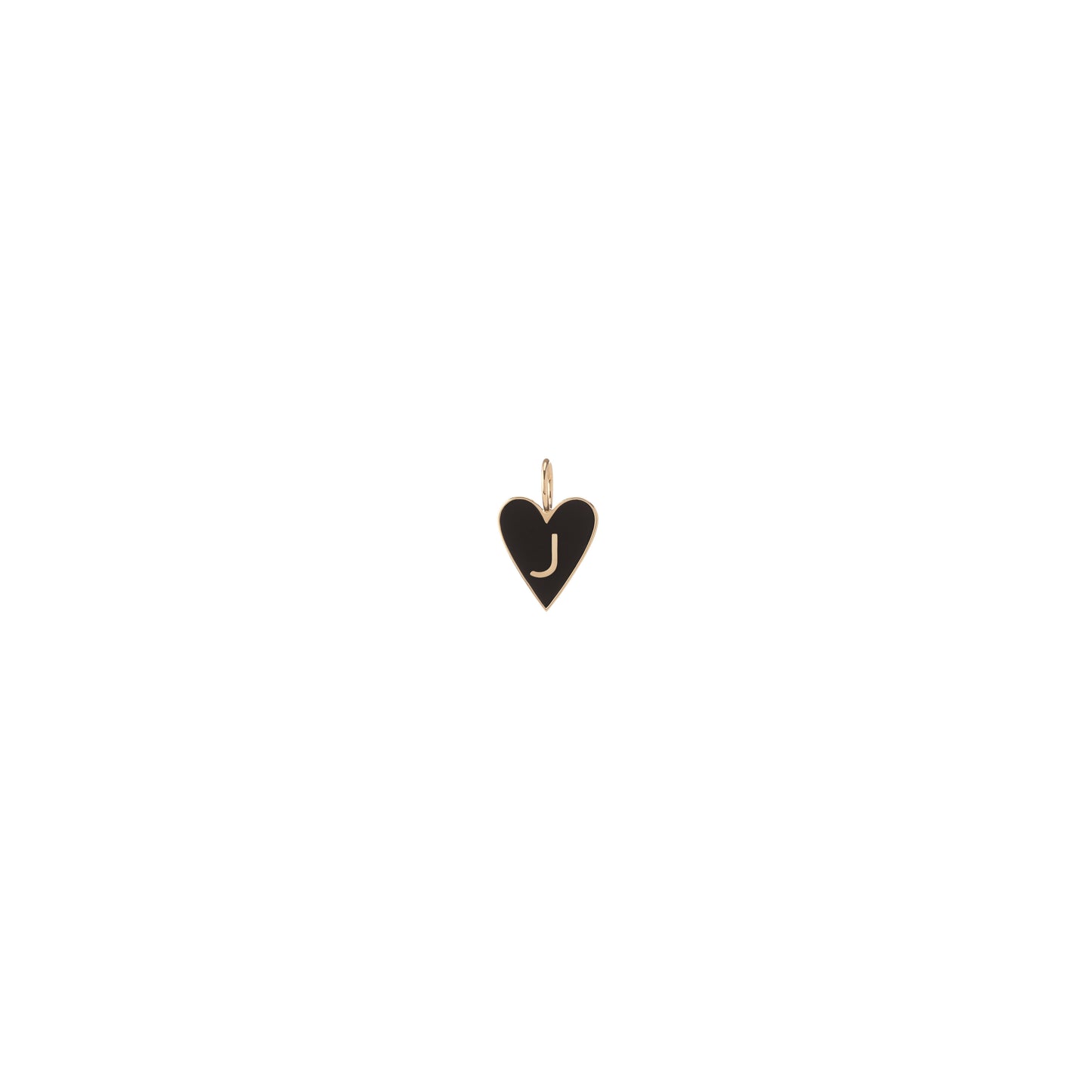 Small Gold Border Enamel Heart with Letter