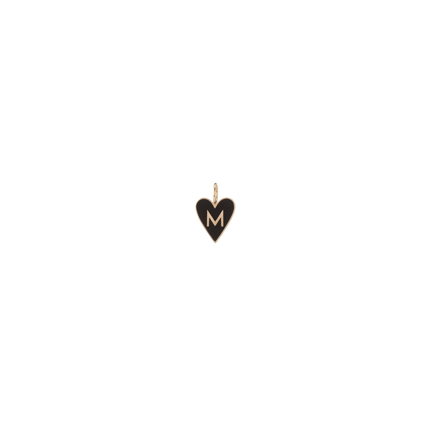Small Gold Border Enamel Heart with Letter
