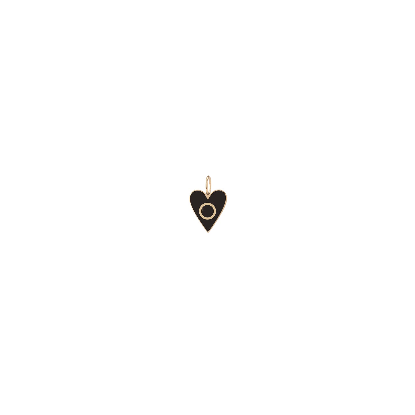 Small Gold Border Enamel Heart with Letter