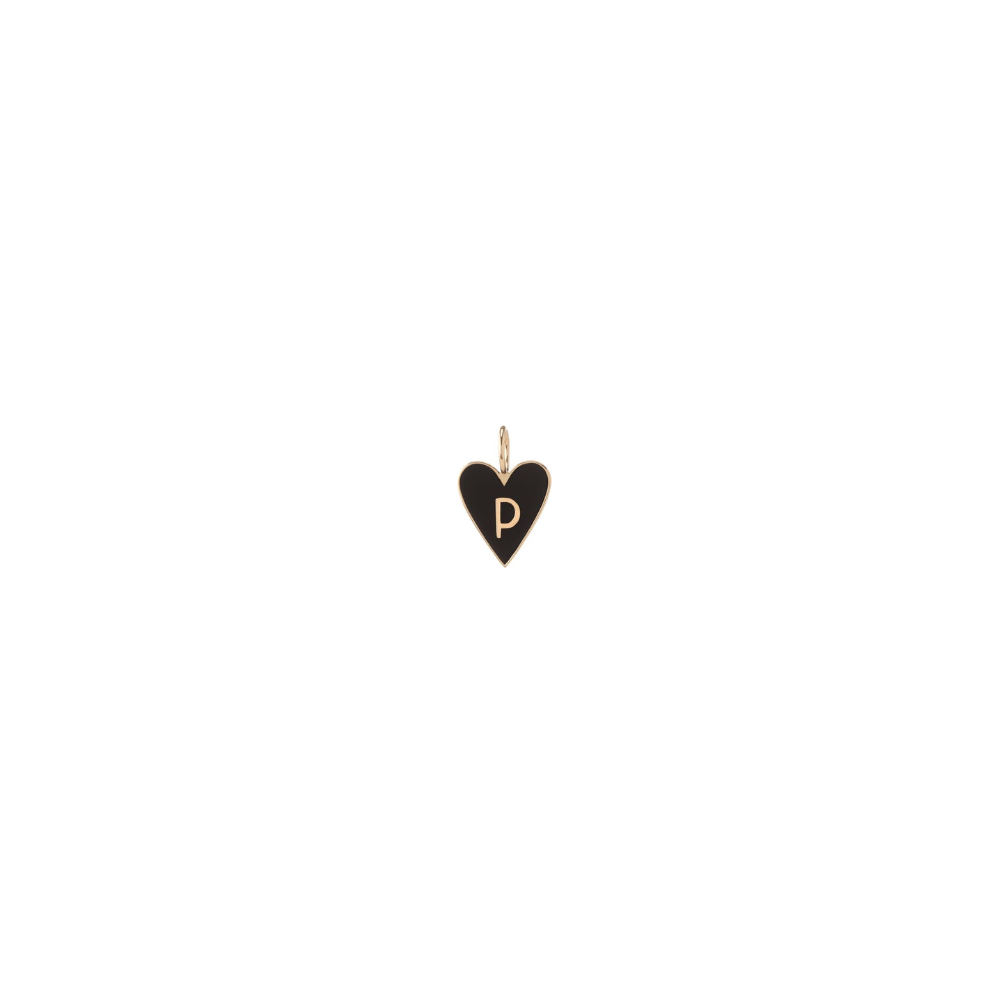 Small Gold Border Enamel Heart with Letter