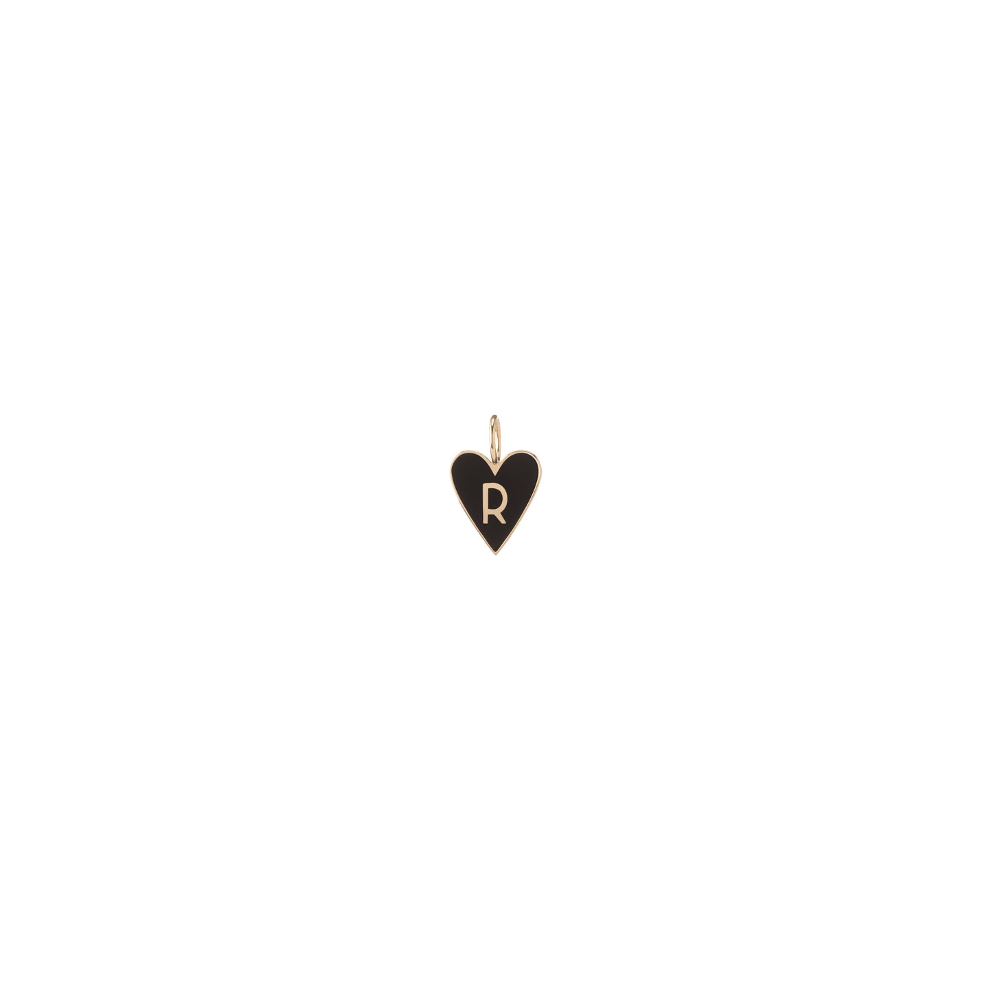 Small Gold Border Enamel Heart with Letter