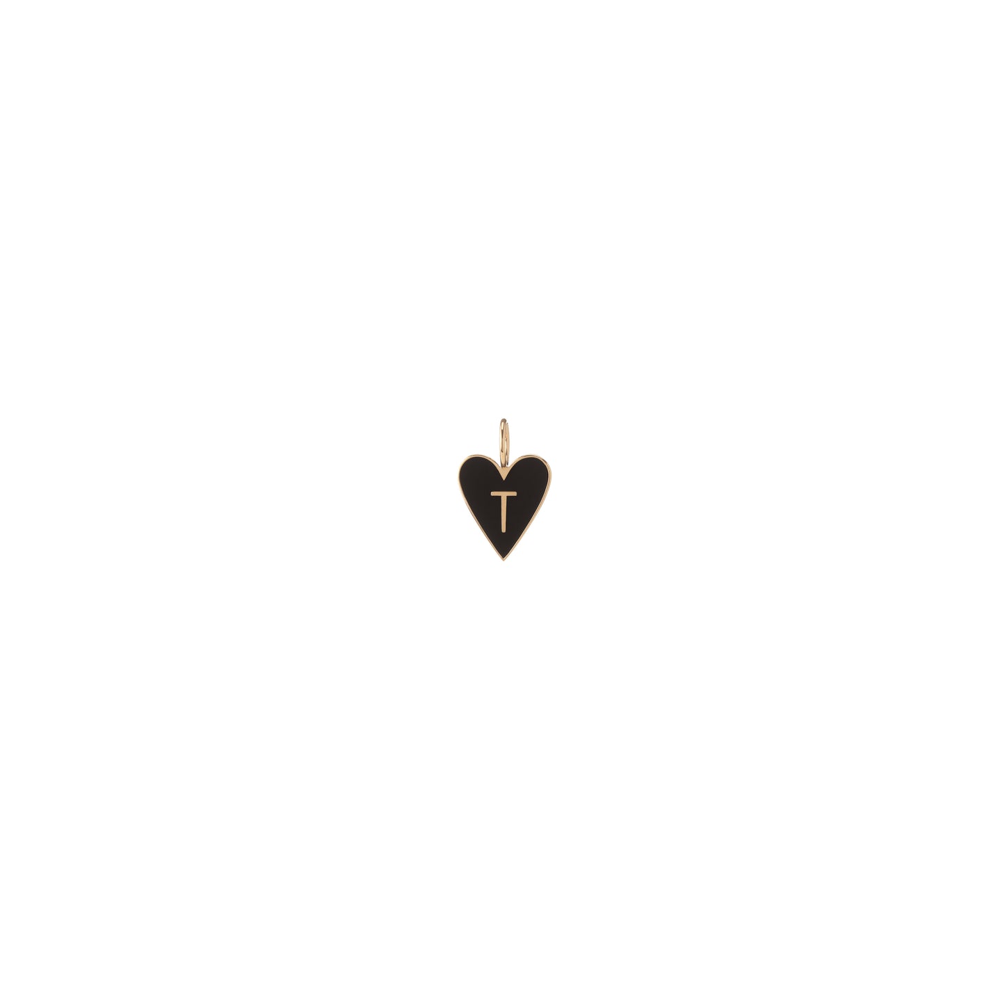 Small Gold Border Enamel Heart with Letter