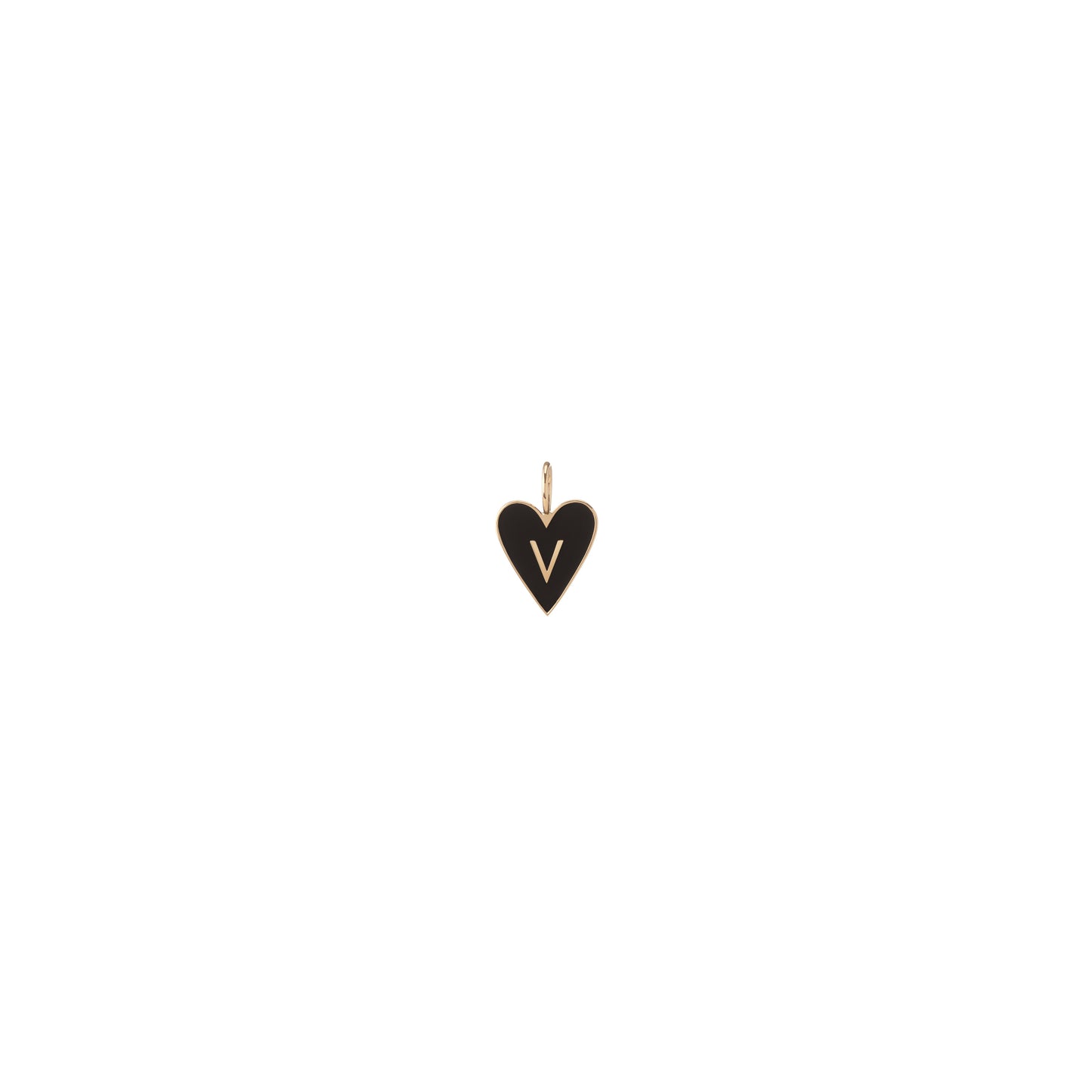 Small Gold Border Enamel Heart with Letter
