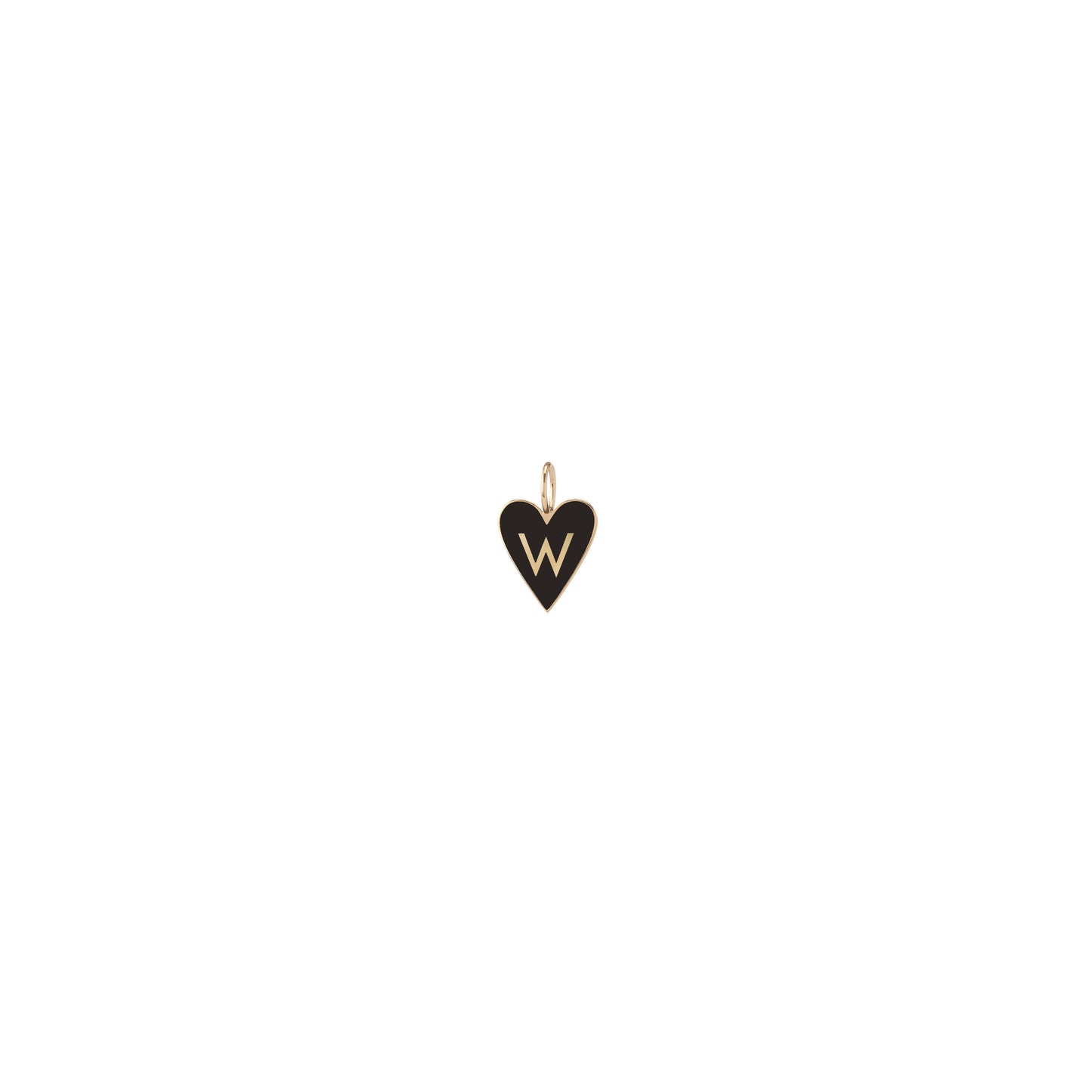 Small Gold Border Enamel Heart with Letter