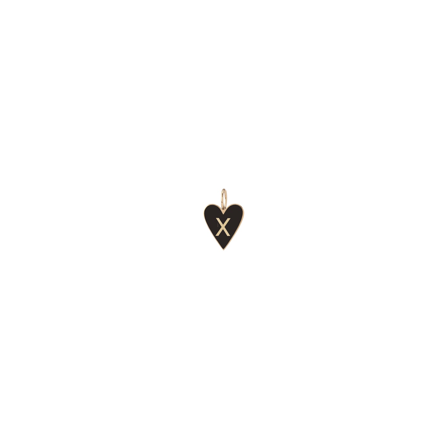 Small Gold Border Enamel Heart with Letter